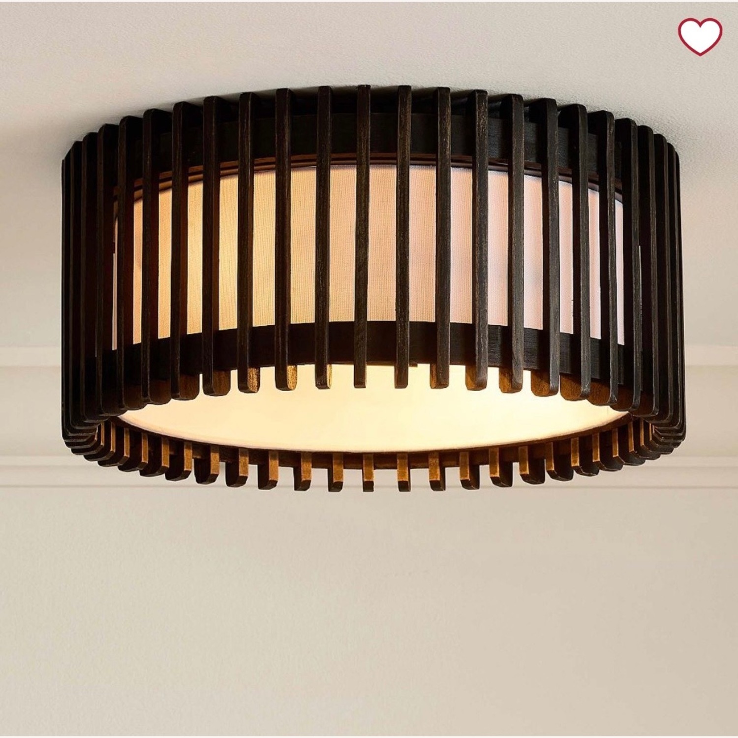 Pottery Barn Teen Dark Brown Wood Ceiling Lamp - image-1