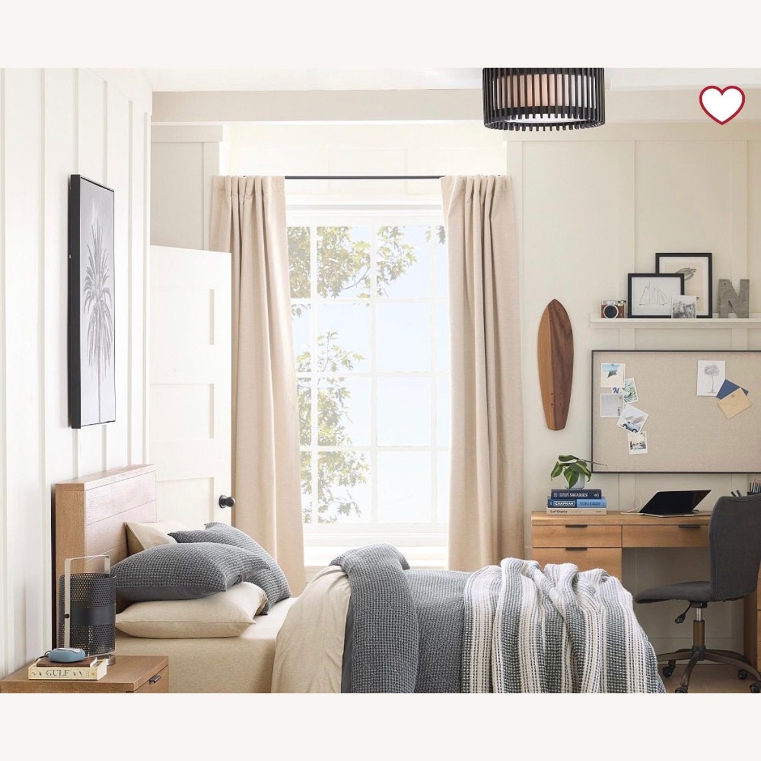 Pottery Barn Teen Dark Brown Wood Ceiling Lamp - image-4