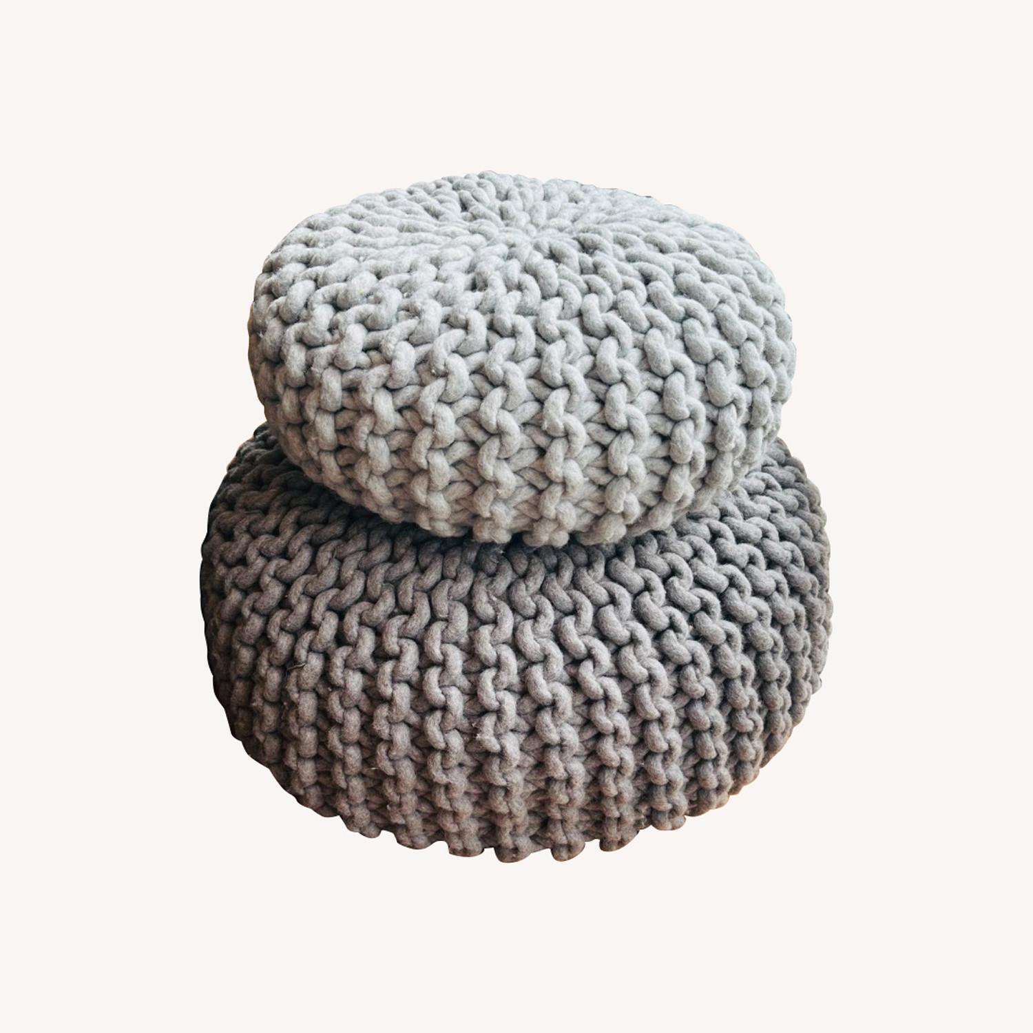 Christien Meindertsma Light Gray Wool Pouf  - image-0