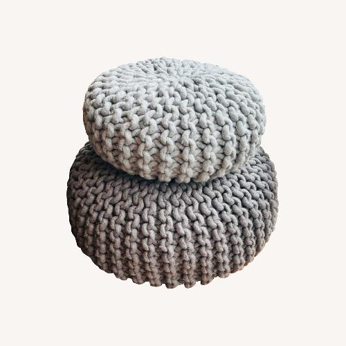 Used Christien Meindertsma Light Gray Wool Pouf  for sale on AptDeco