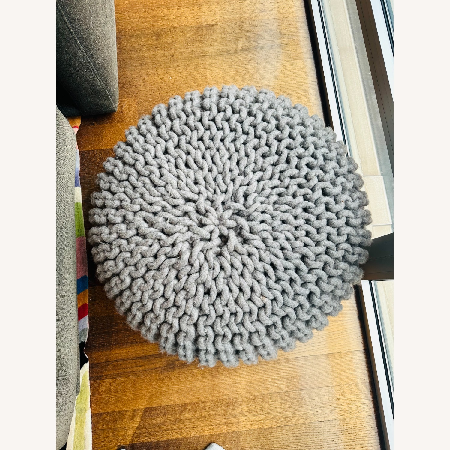 Christien Meindertsma Light Gray Wool Pouf  - image-5