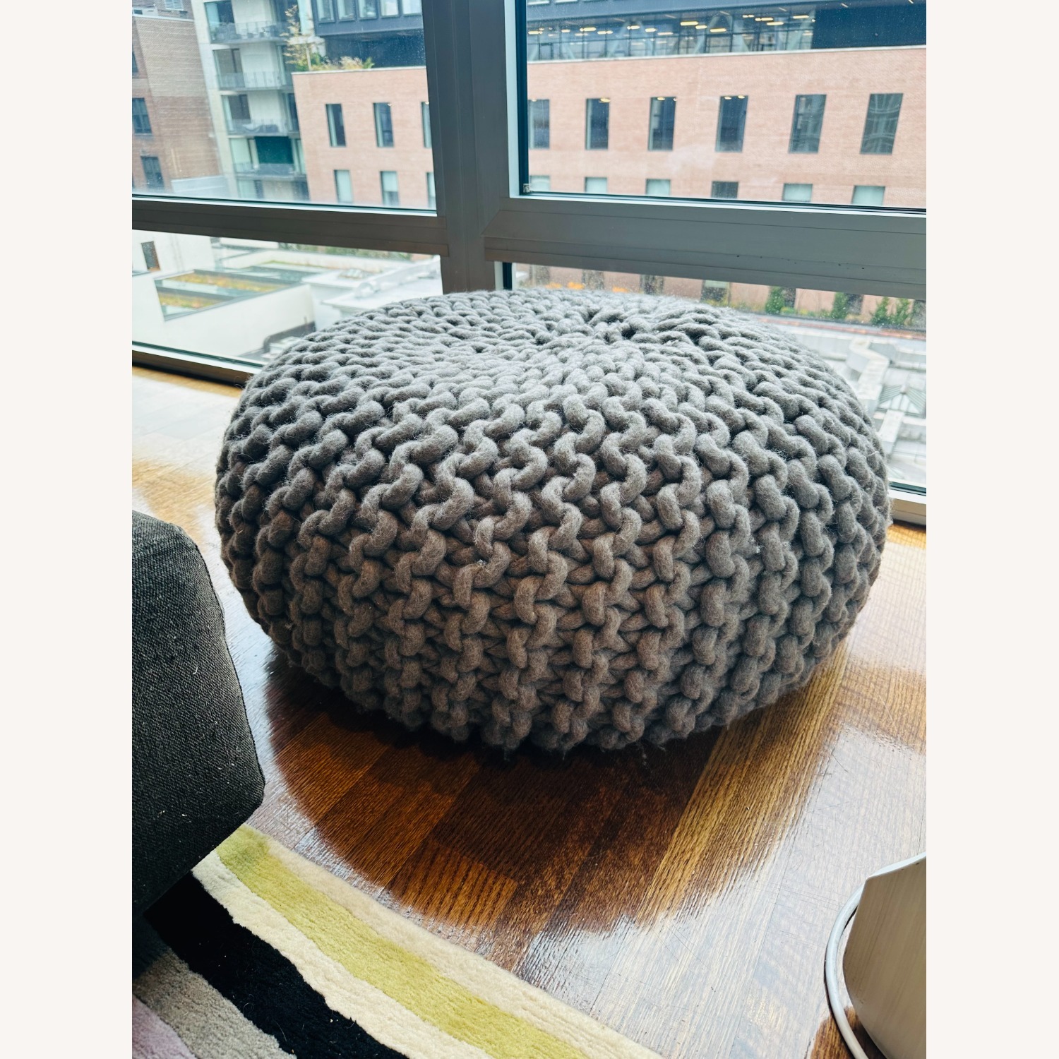 Christien Meindertsma Light Gray Wool Pouf  - image-4
