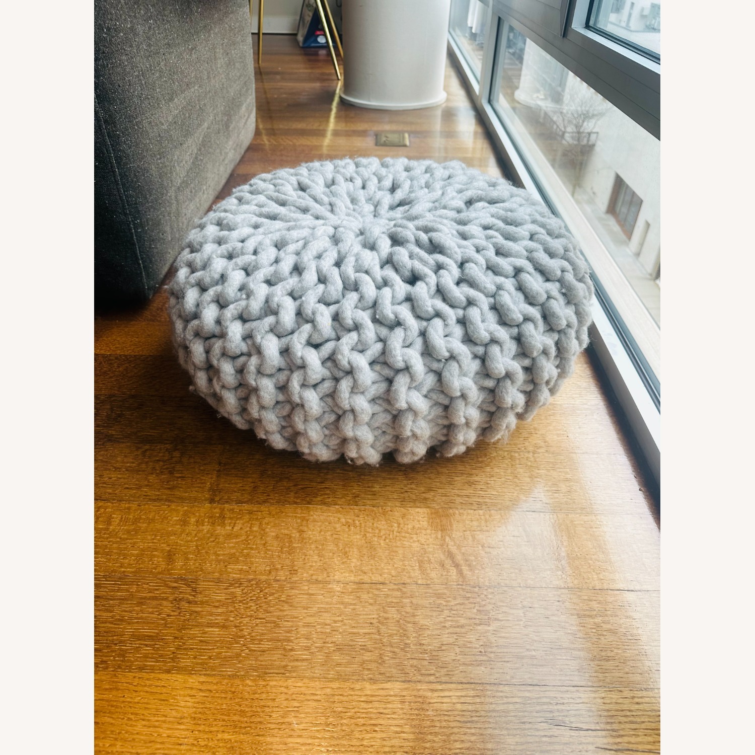 Christien Meindertsma Light Gray Wool Pouf  - image-2