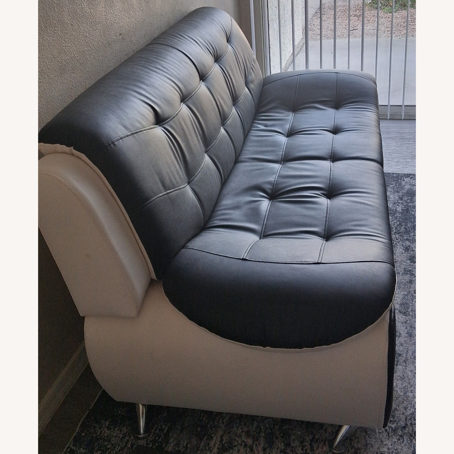 Black Leather 3+ Piece Sectional - image-4