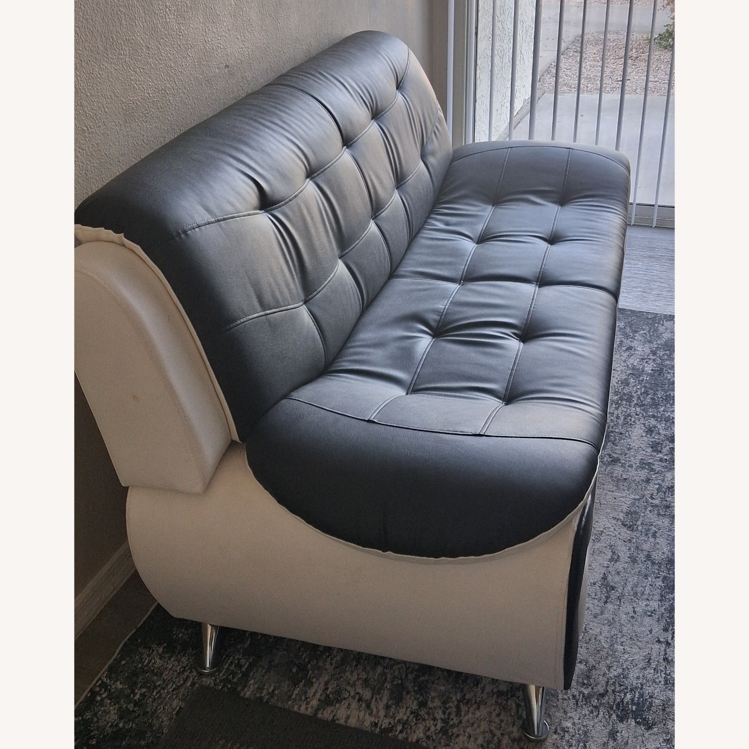 Black Leather 3+ Piece Sectional - image-3