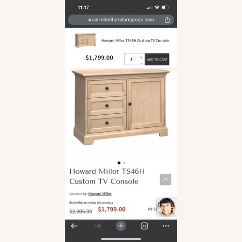 Used Howard Miller Dark Brown Wood Media Storage for sale on AptDeco