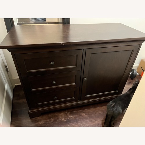 Used Howard Miller Dark Brown Wood Media Storage for sale on AptDeco