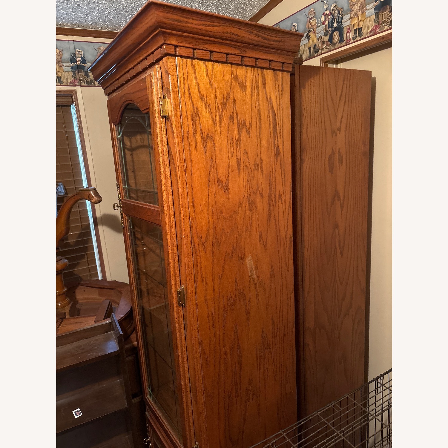 Vintage/Antique Natural Wood Media Storage - image-2