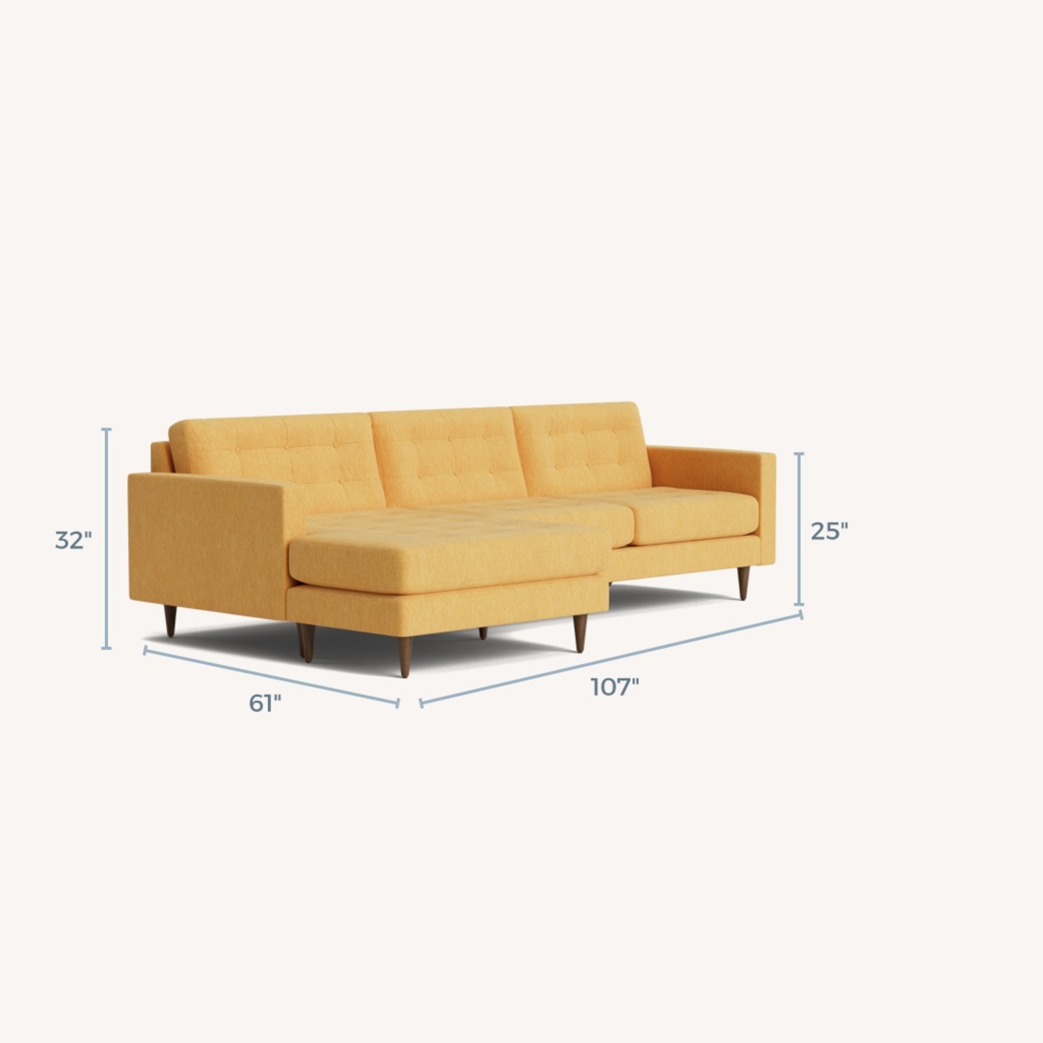 Joybird Eliot Yellow 3 Piece Sectional - image-5