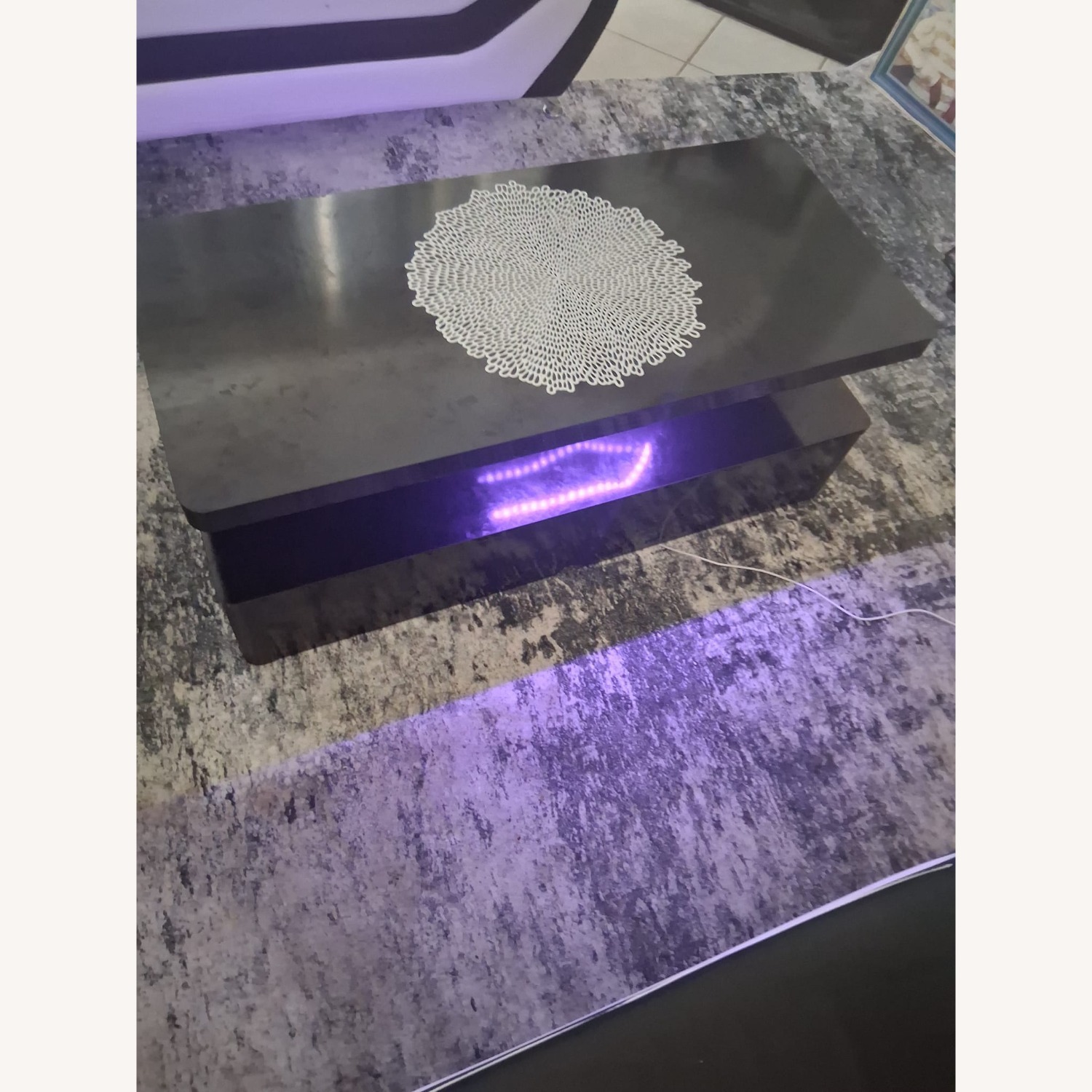 Dark Brown Marble Coffee Table - image-2