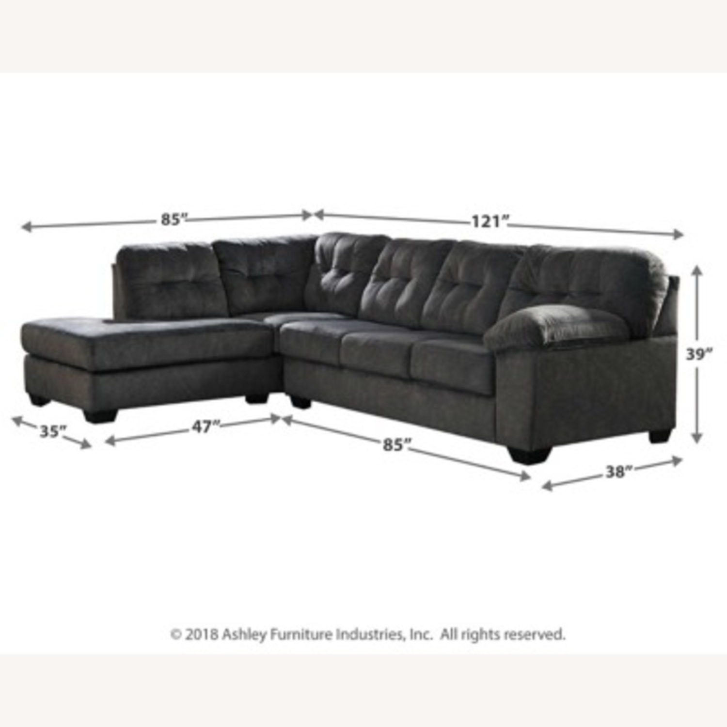 Ashley Furniture Dark Gray 2 Piece Sectional - image-4