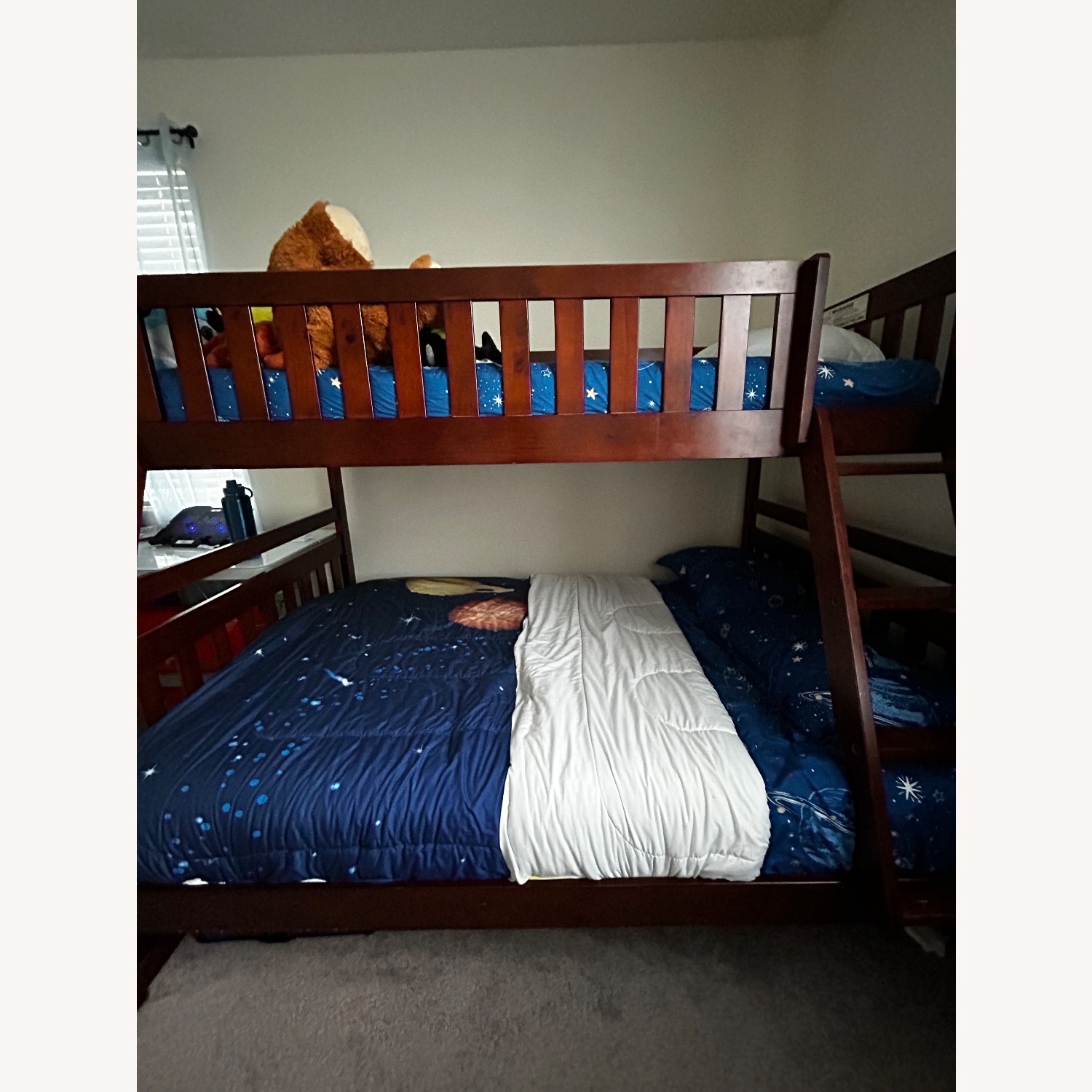 Bunk Bed King Brown Wood Bunk Bed Frame - image-3
