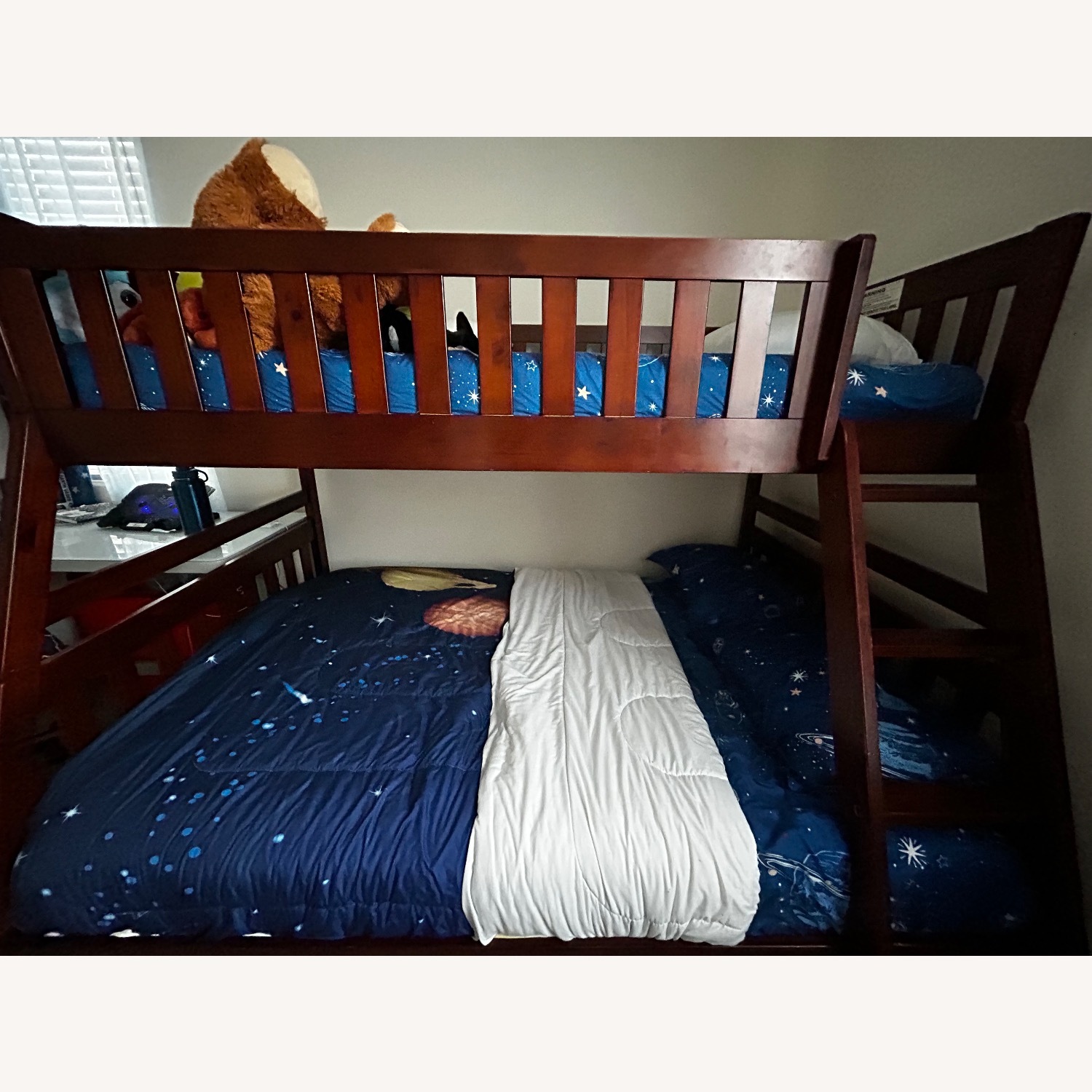 Bunk Bed King Brown Wood Bunk Bed Frame - image-2