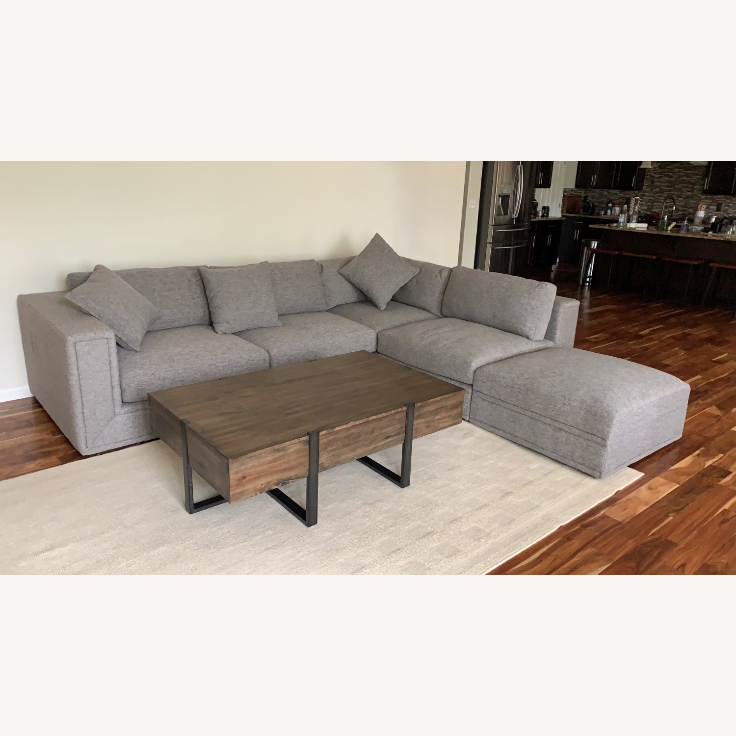 Macy's Light Gray 3+ Piece Sectional - image-1