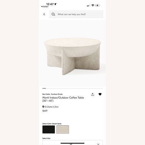 Used West Elm Stone Coffee Table for sale on AptDeco