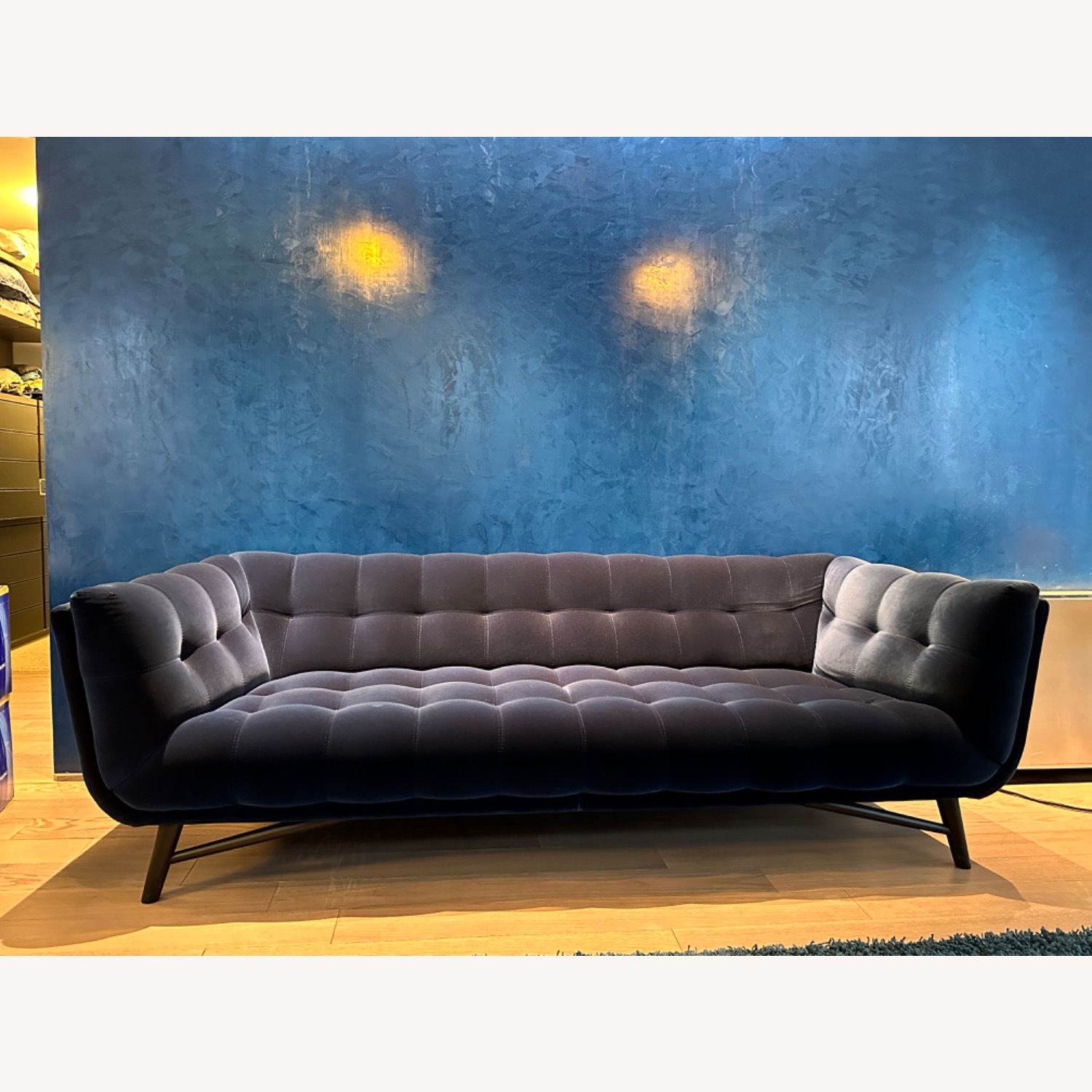 Roche Bobois Blue Velvet 3+ Seater Sofa - image-5