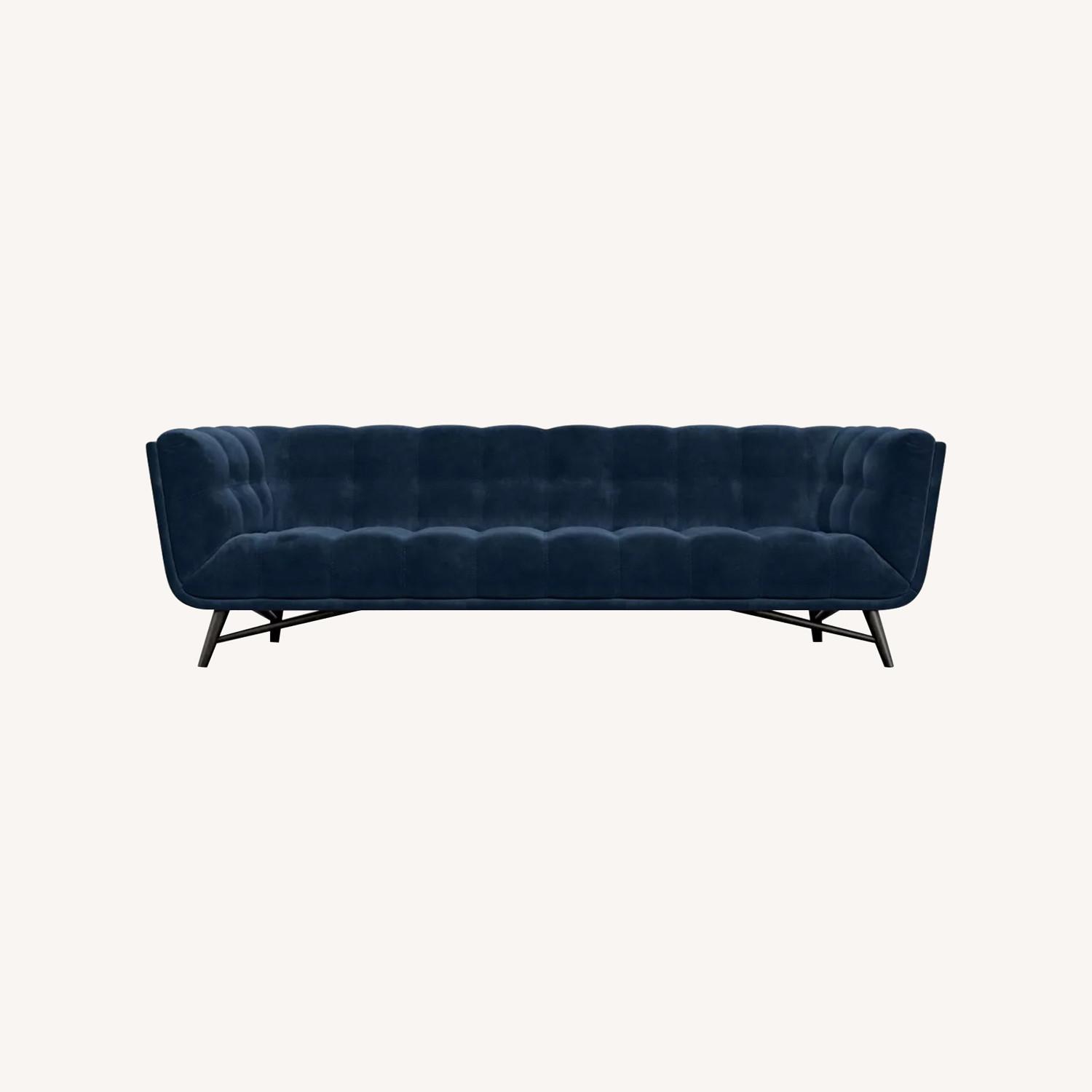 Roche Bobois Blue Velvet 3+ Seater Sofa - image-0