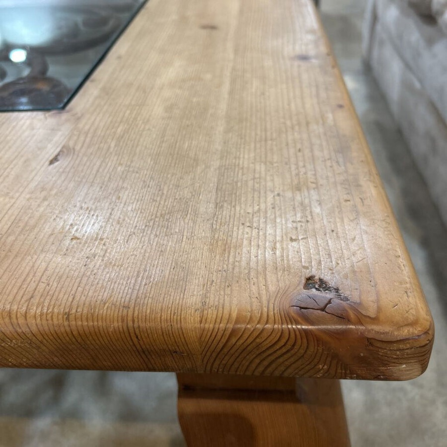 Rustic Wood w Glass Insert Coffee Table - image-8