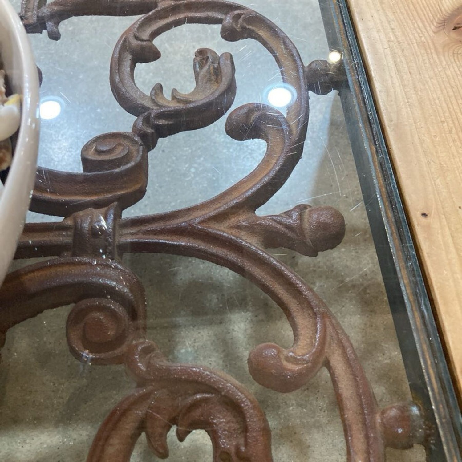 Rustic Wood w Glass Insert Coffee Table - image-7