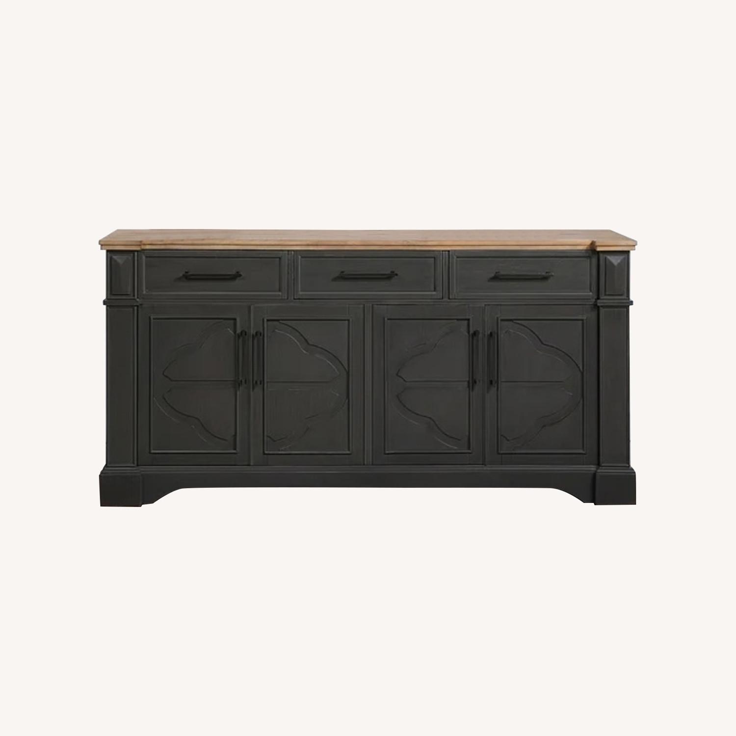Costsco Dark Brown Wood Media Storage - image-0