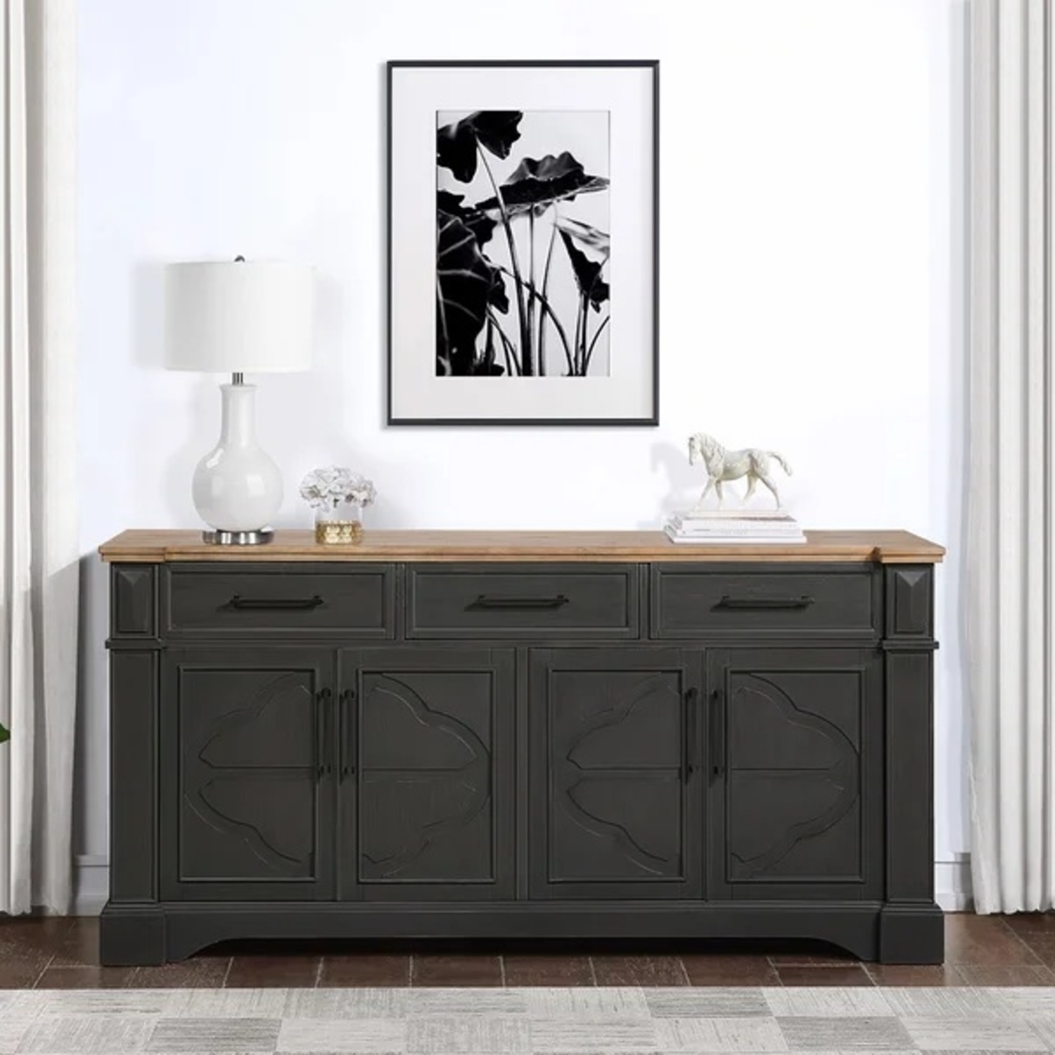 Costsco Dark Brown Wood Media Storage - image-5