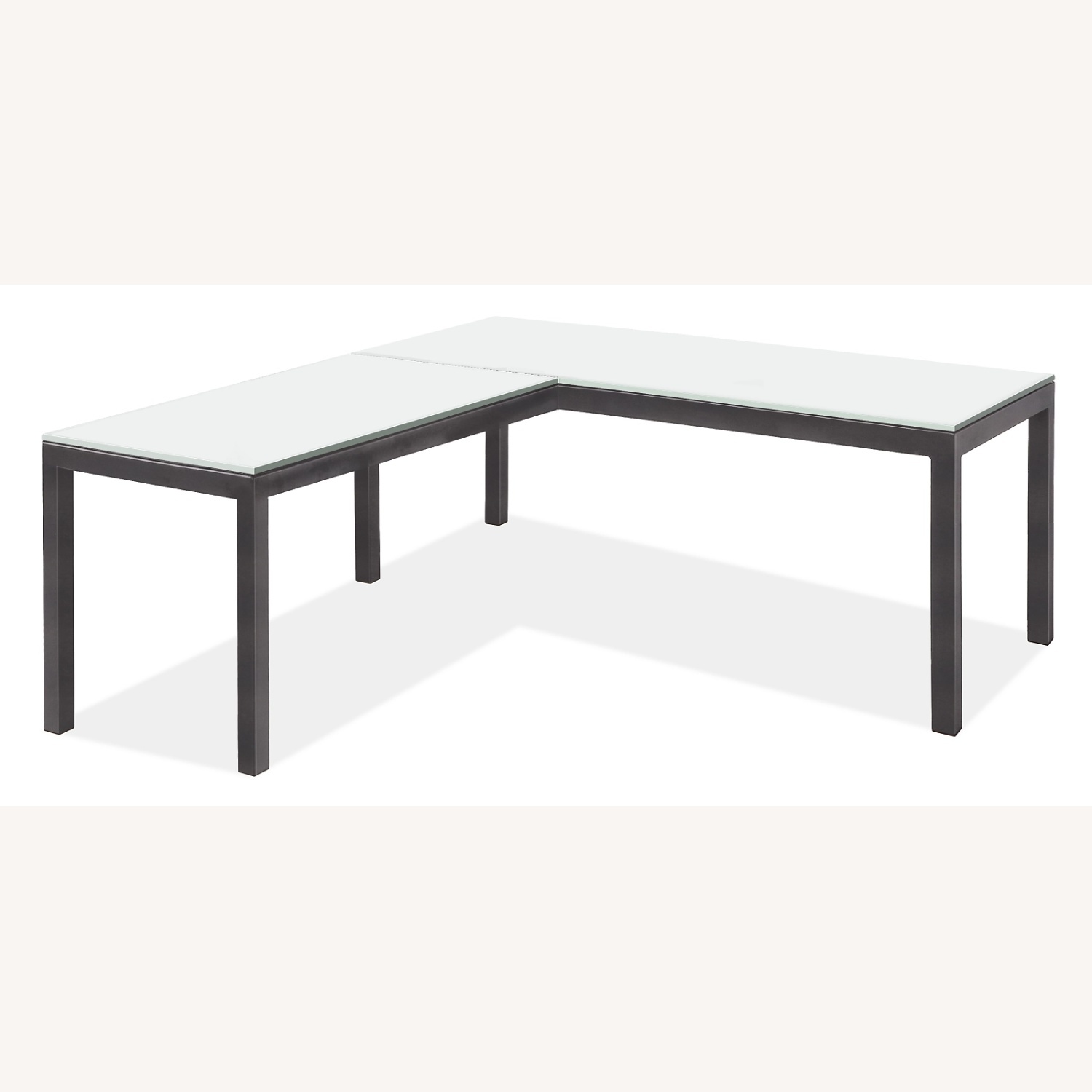 Room & Board Parsons Stainless Steel & Glass L-Shape Desk - image-9