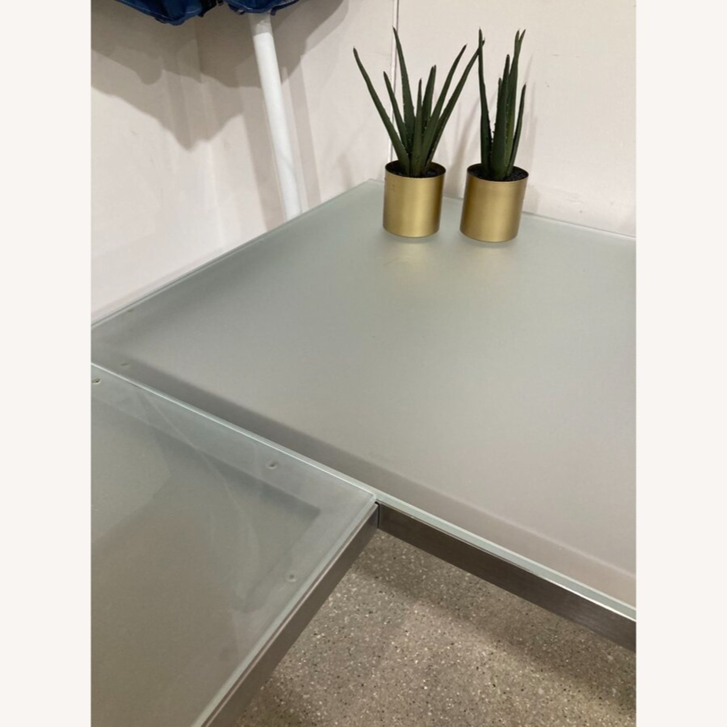 Room & Board Parsons Stainless Steel & Glass L-Shape Desk - image-5