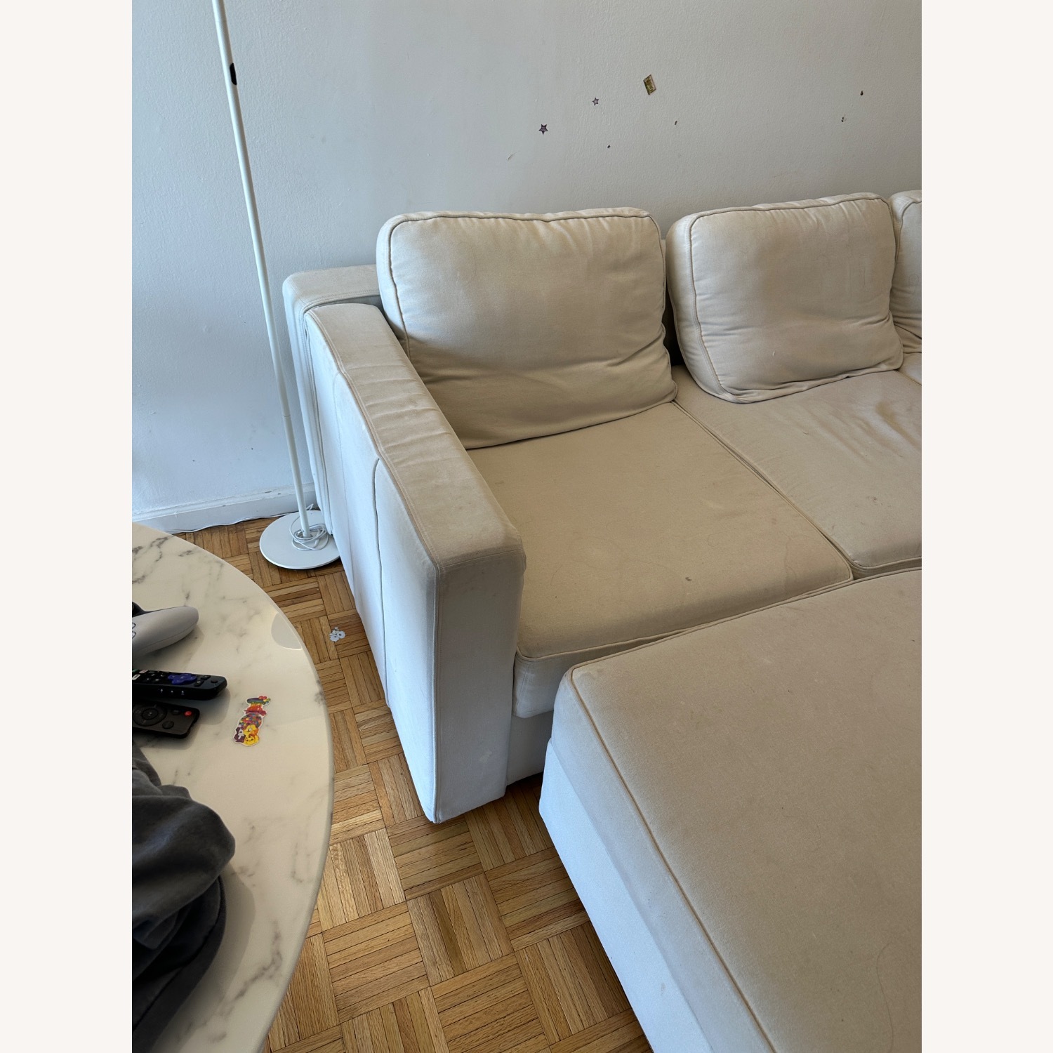 LoveSac Sactional Coastal White Brushed Weave - image-3