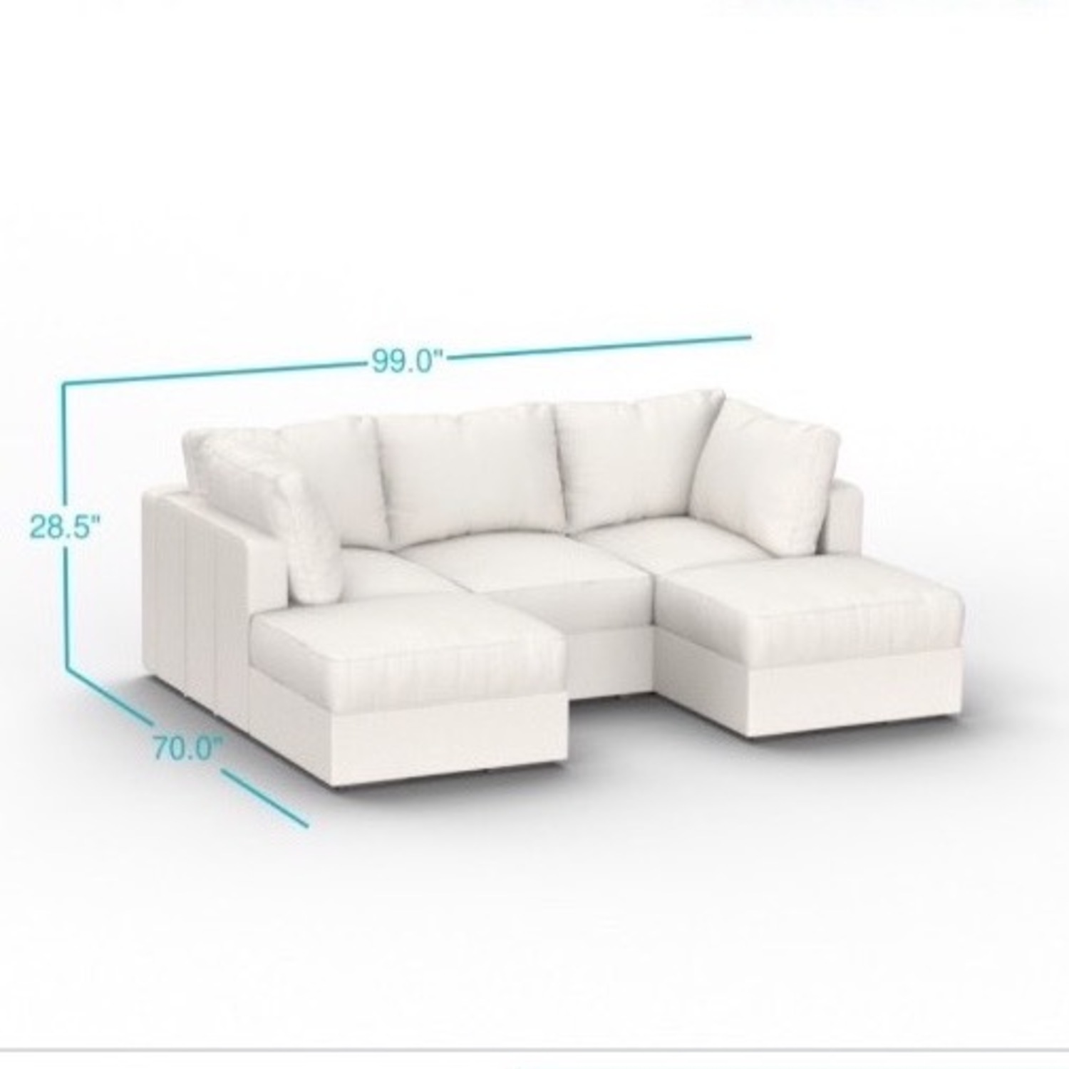 LoveSac Sactional Coastal White Brushed Weave - image-7