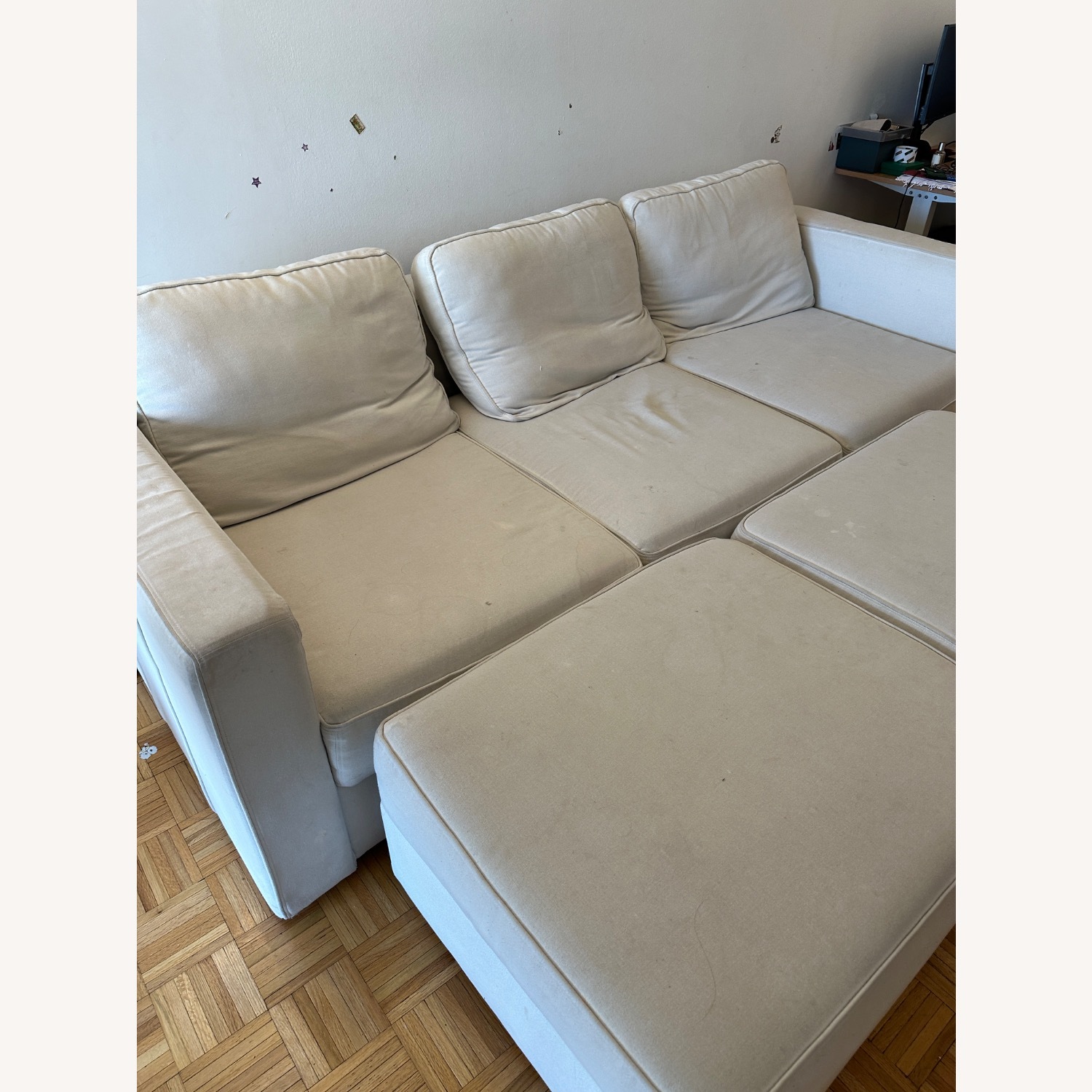 LoveSac Sactional Coastal White Brushed Weave - image-1