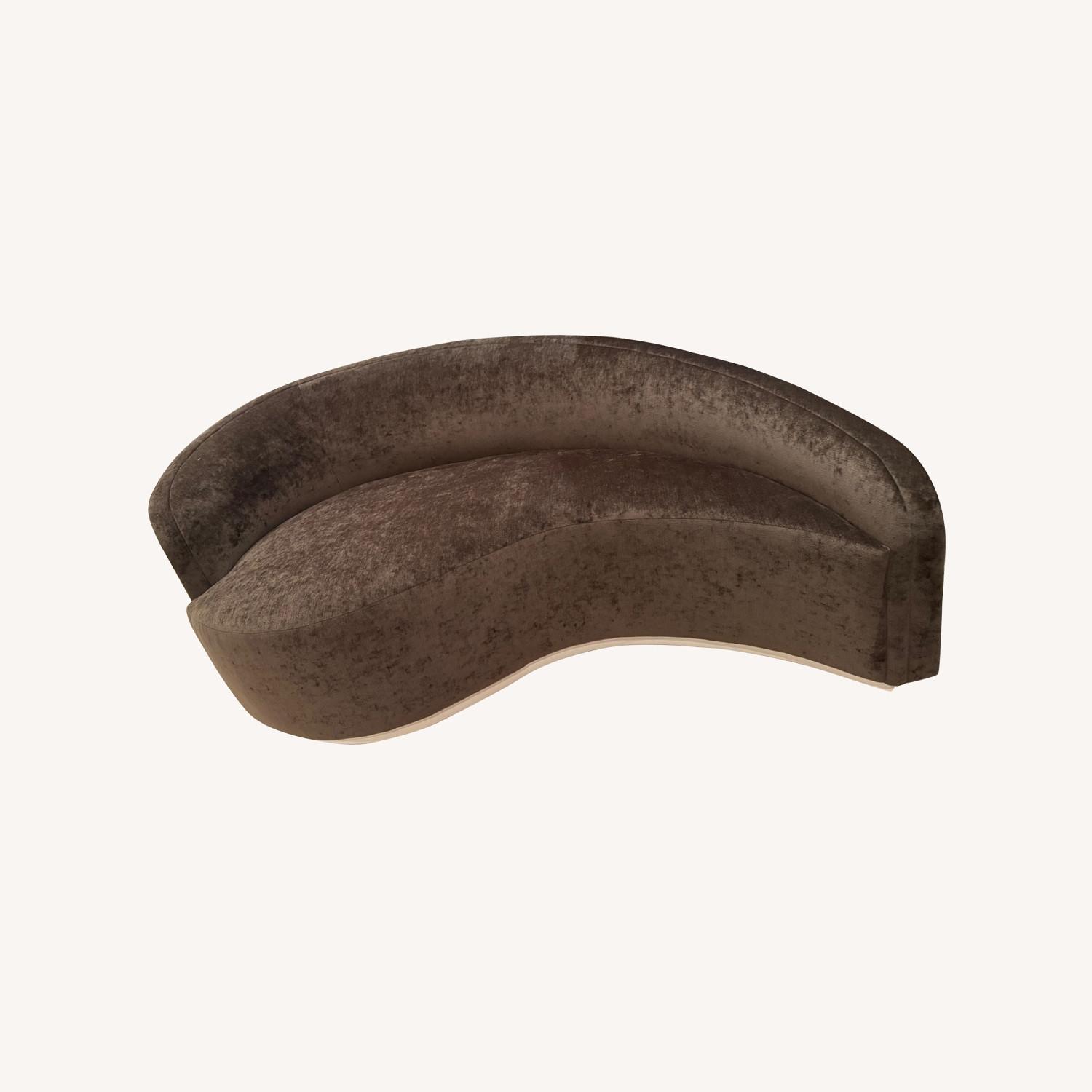 Dark Brown Fabric 3+ Seater Sofa - image-0