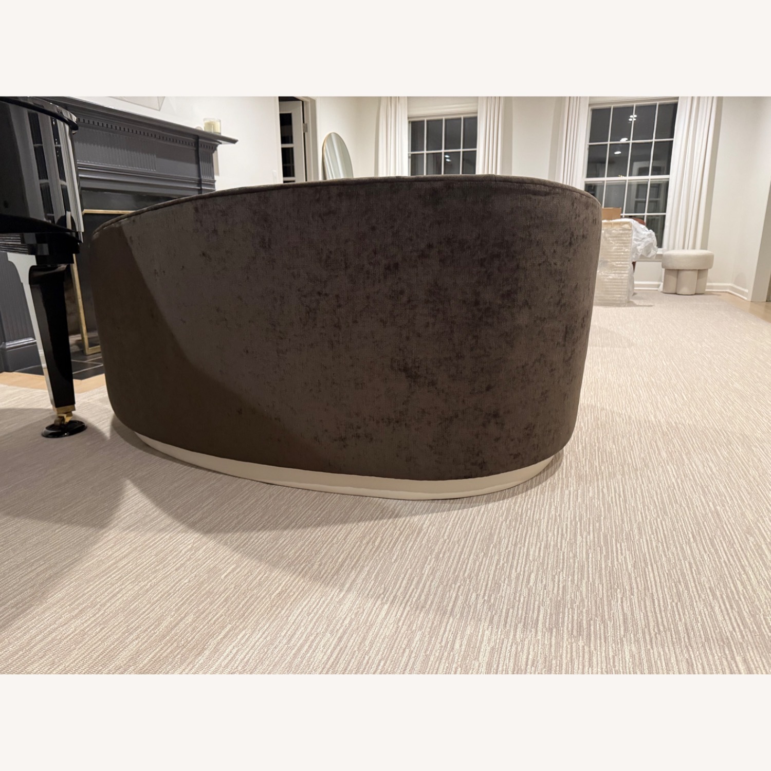 Dark Brown Fabric 3+ Seater Sofa - image-7