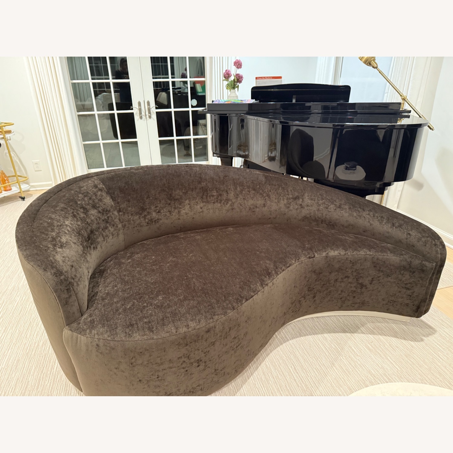 Dark Brown Fabric 3+ Seater Sofa - image-6