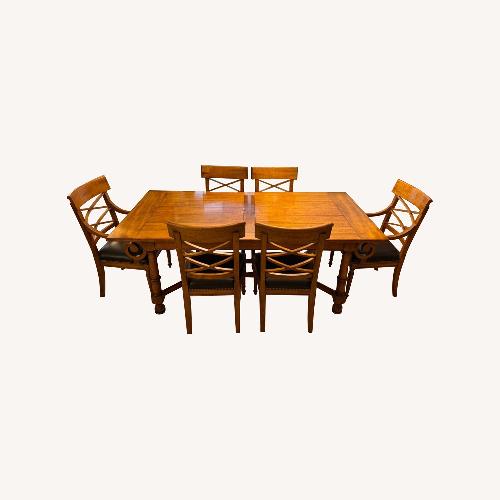 Used Baker Furniture Farmhouse Dining Table & 6 Chairs for sale on AptDeco