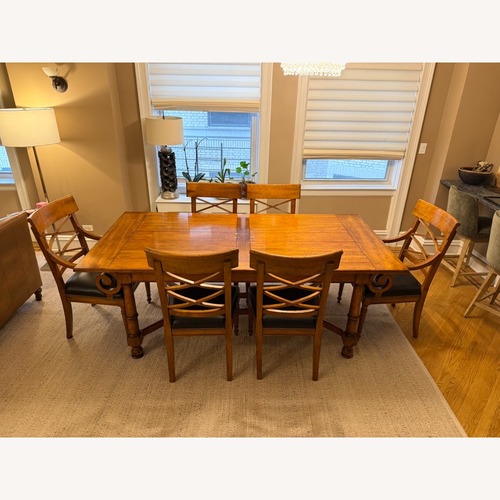 Used Baker Furniture Farmhouse Dining Table & 6 Chairs for sale on AptDeco