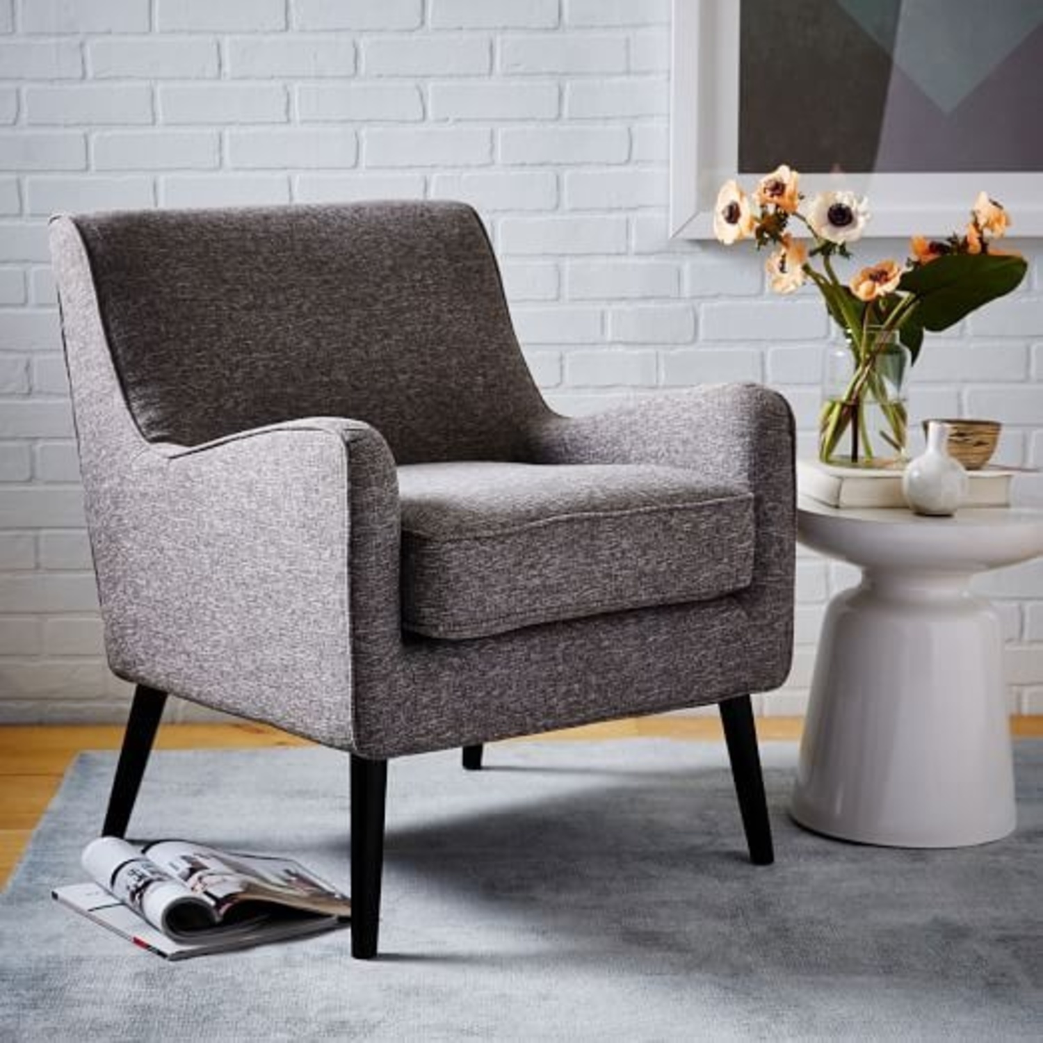 West Elm Book Nook Armchair (Gray) - image-7