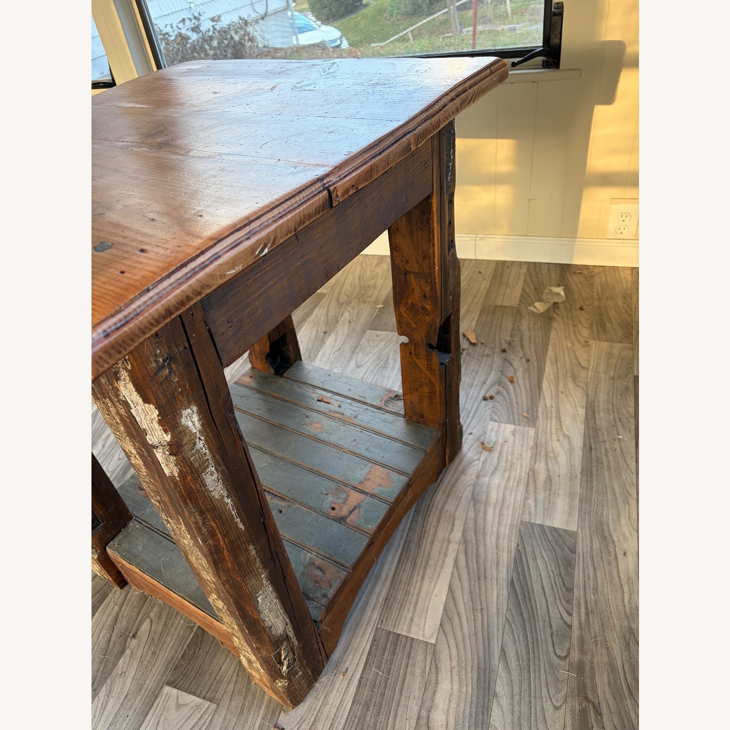 Vintage/Antique Natural Wood Side Table - image-4