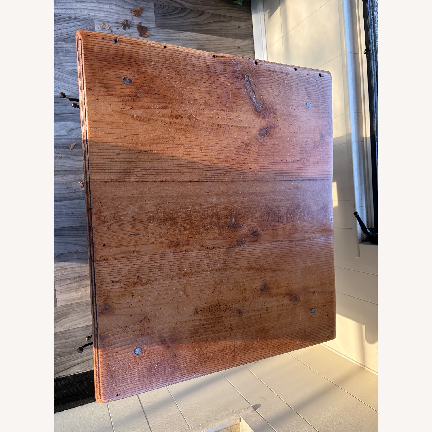 Vintage/Antique Natural Wood Side Table - image-2