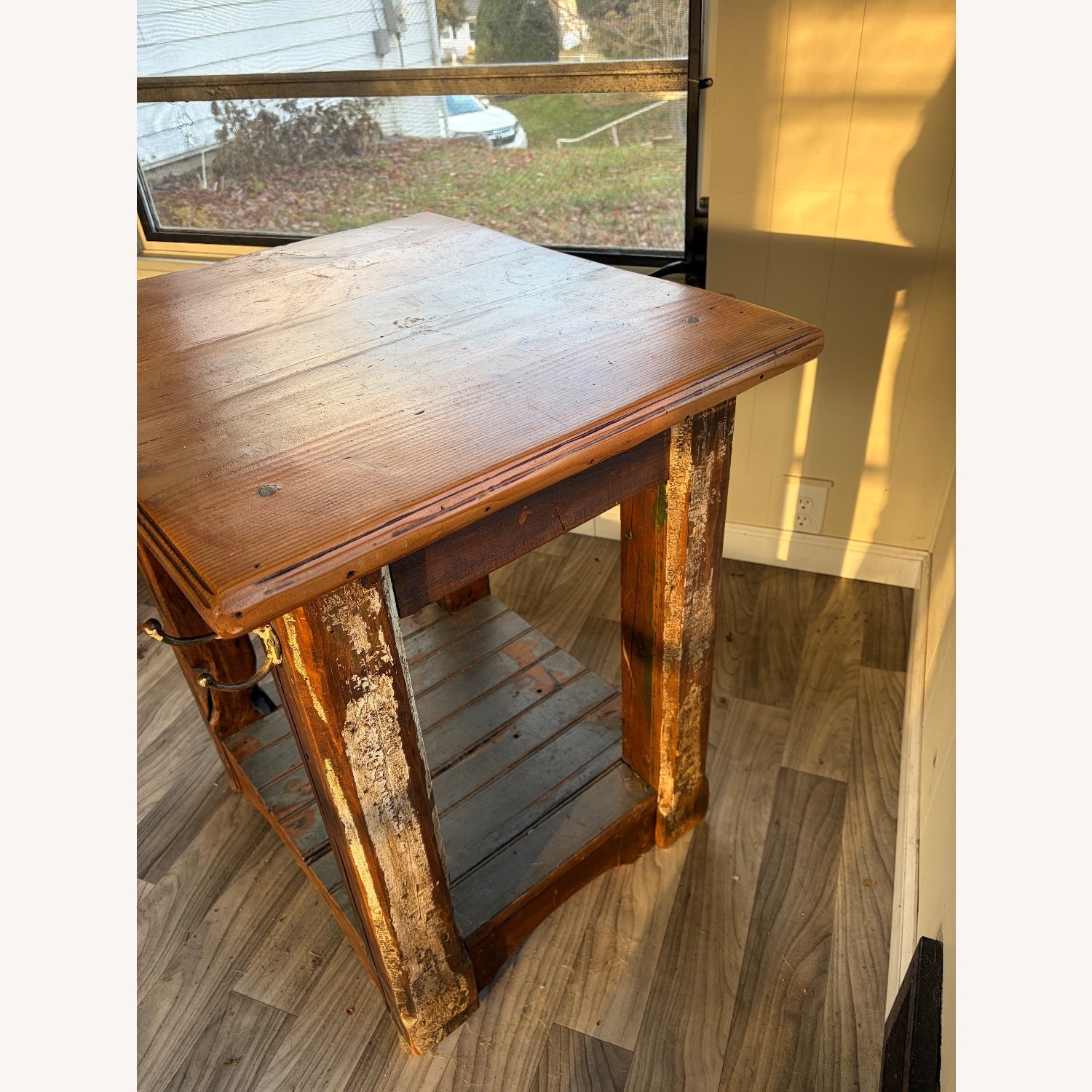 Vintage/Antique Natural Wood Side Table - image-5