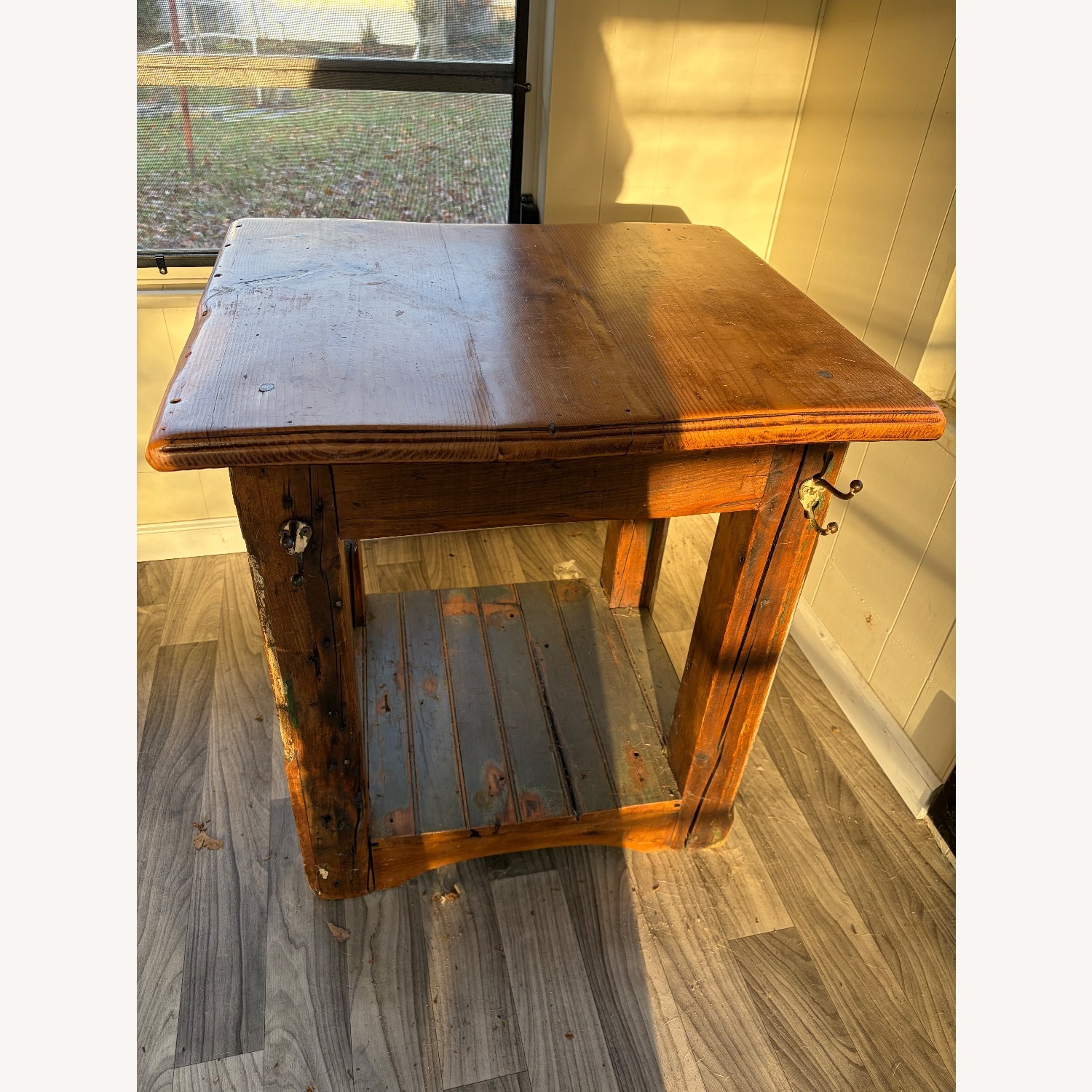 Vintage/Antique Natural Wood Side Table - image-6