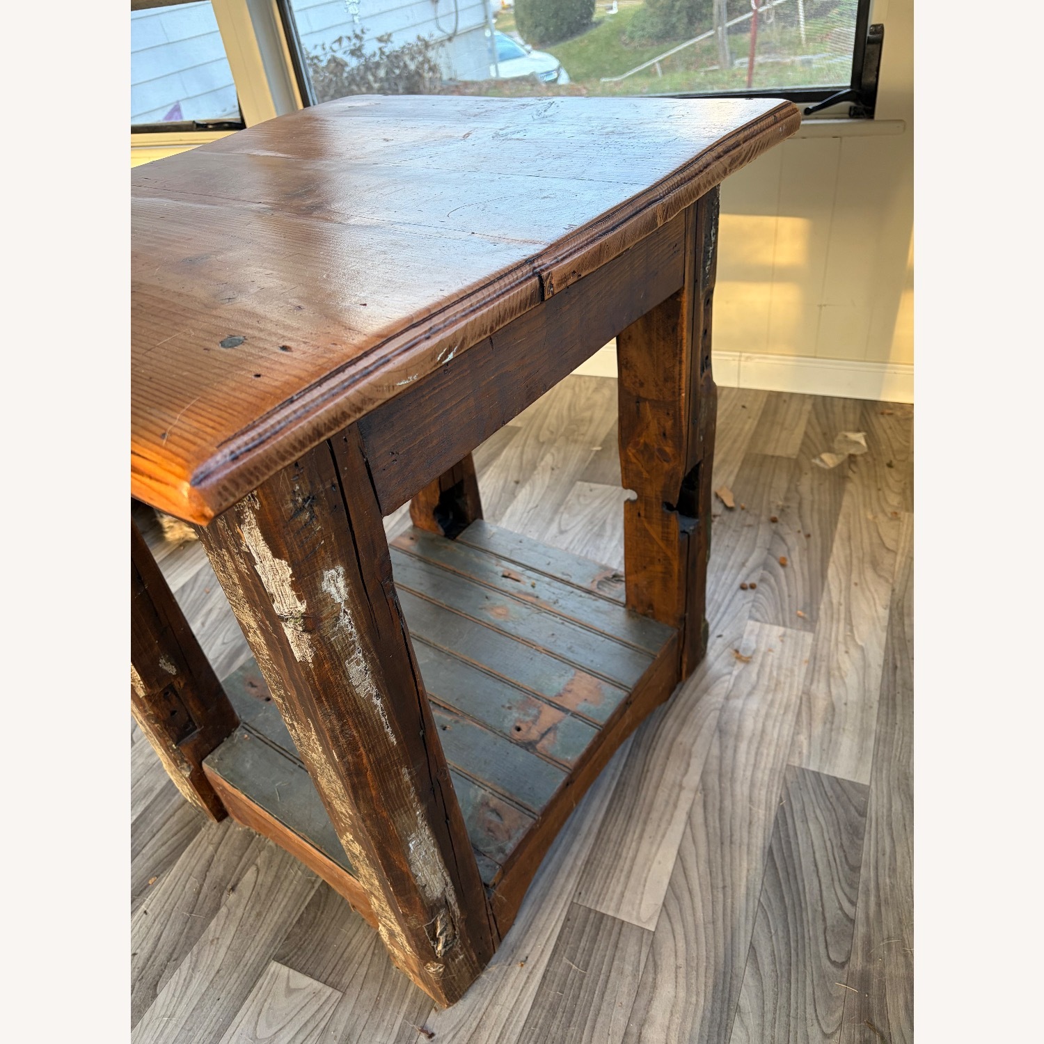 Vintage/Antique Natural Wood Side Table - image-3