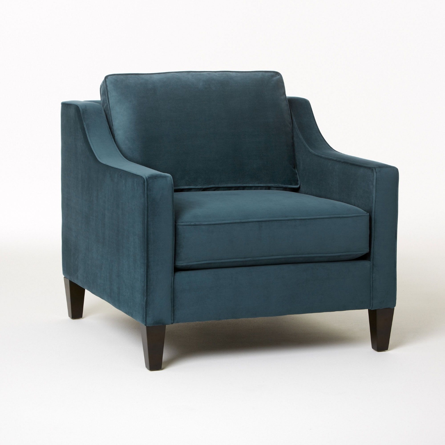 West Elm Paidge Chair Petrol Velvet - image-4