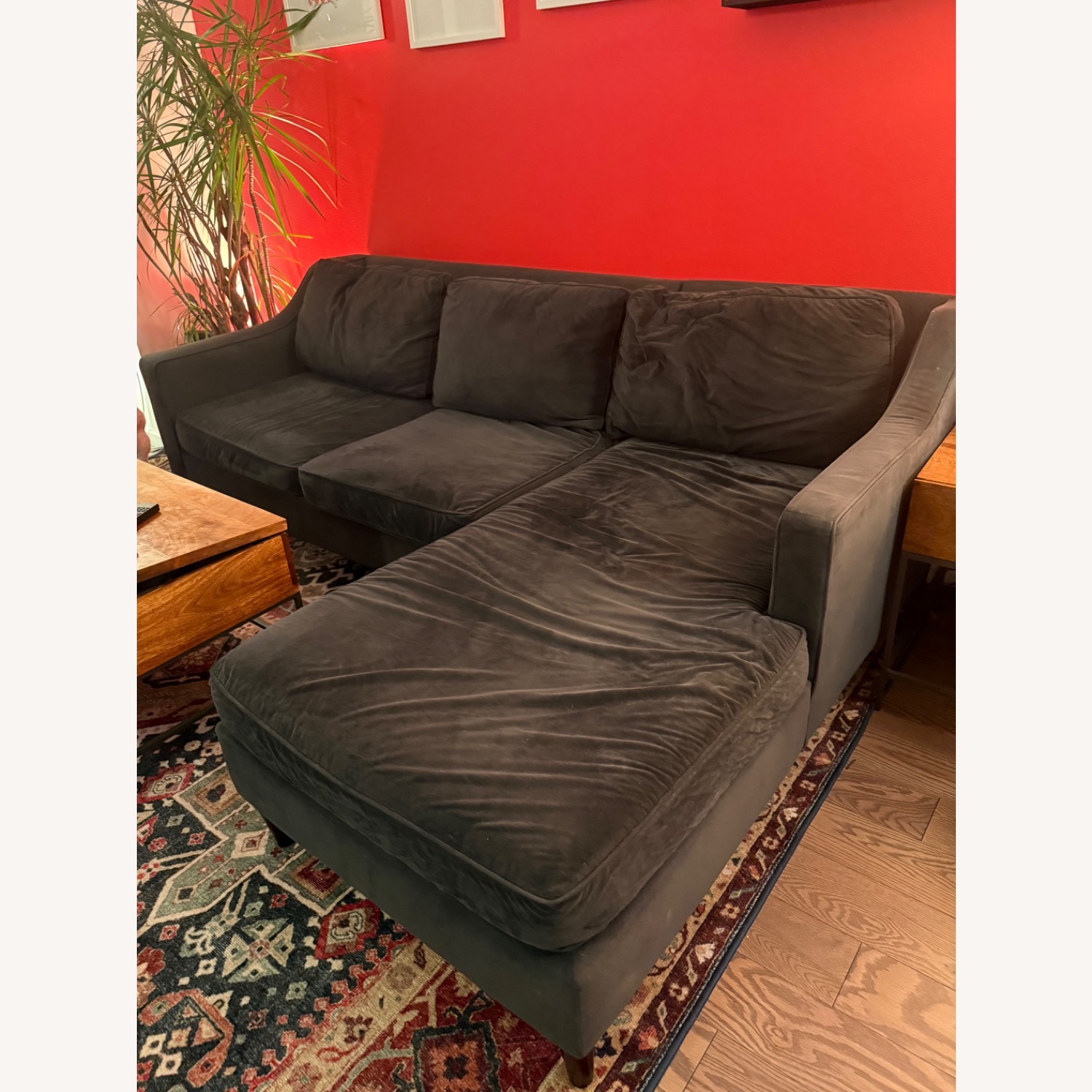 West Elm Paidge Sectional Midnight Velvet  - image-2