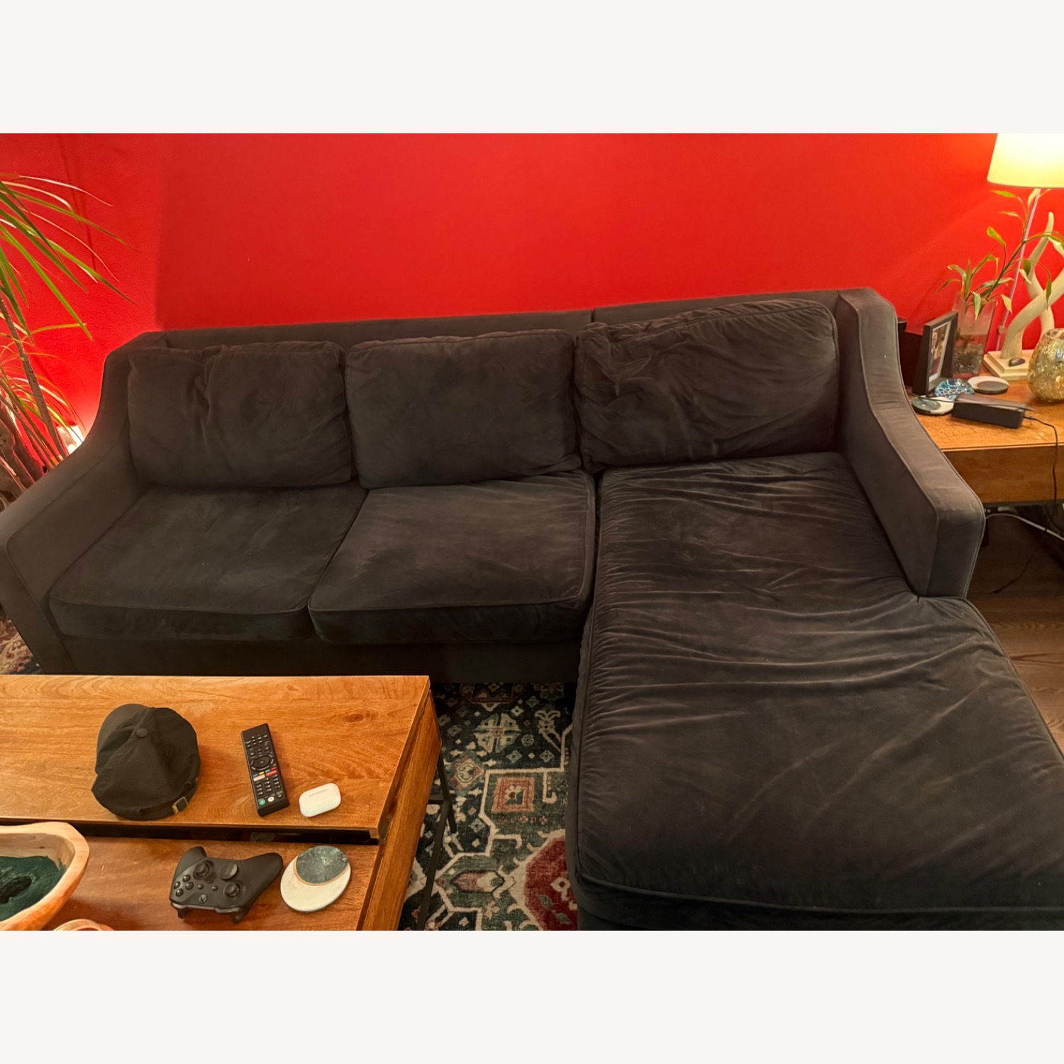 West Elm Paidge Sectional Midnight Velvet  - image-1