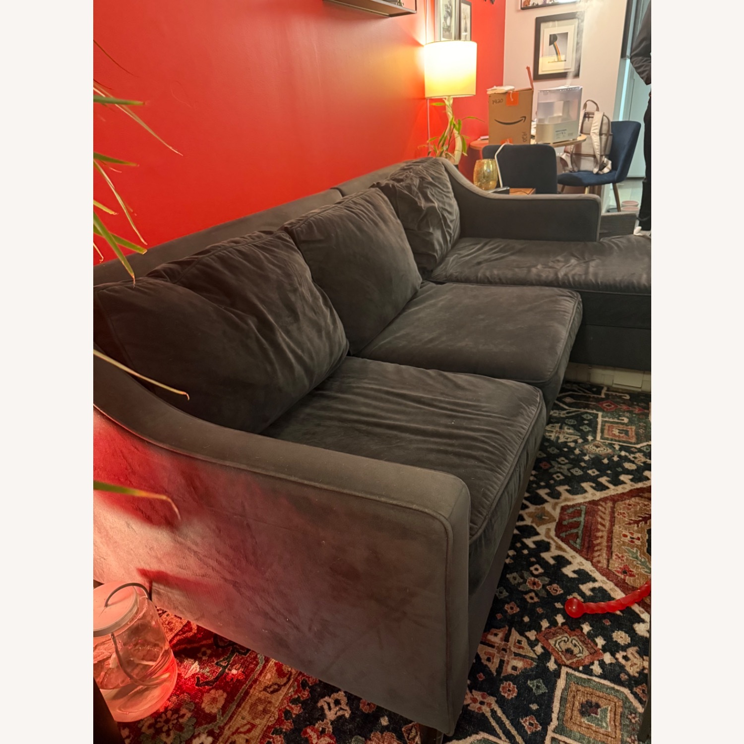 West Elm Paidge Sectional Midnight Velvet  - image-3
