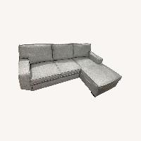 Light Gray Two Seater Sofa With Chaise Lounge