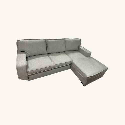 Used Light Gray Two Seater Sofa With Chaise Lounge for sale on AptDeco