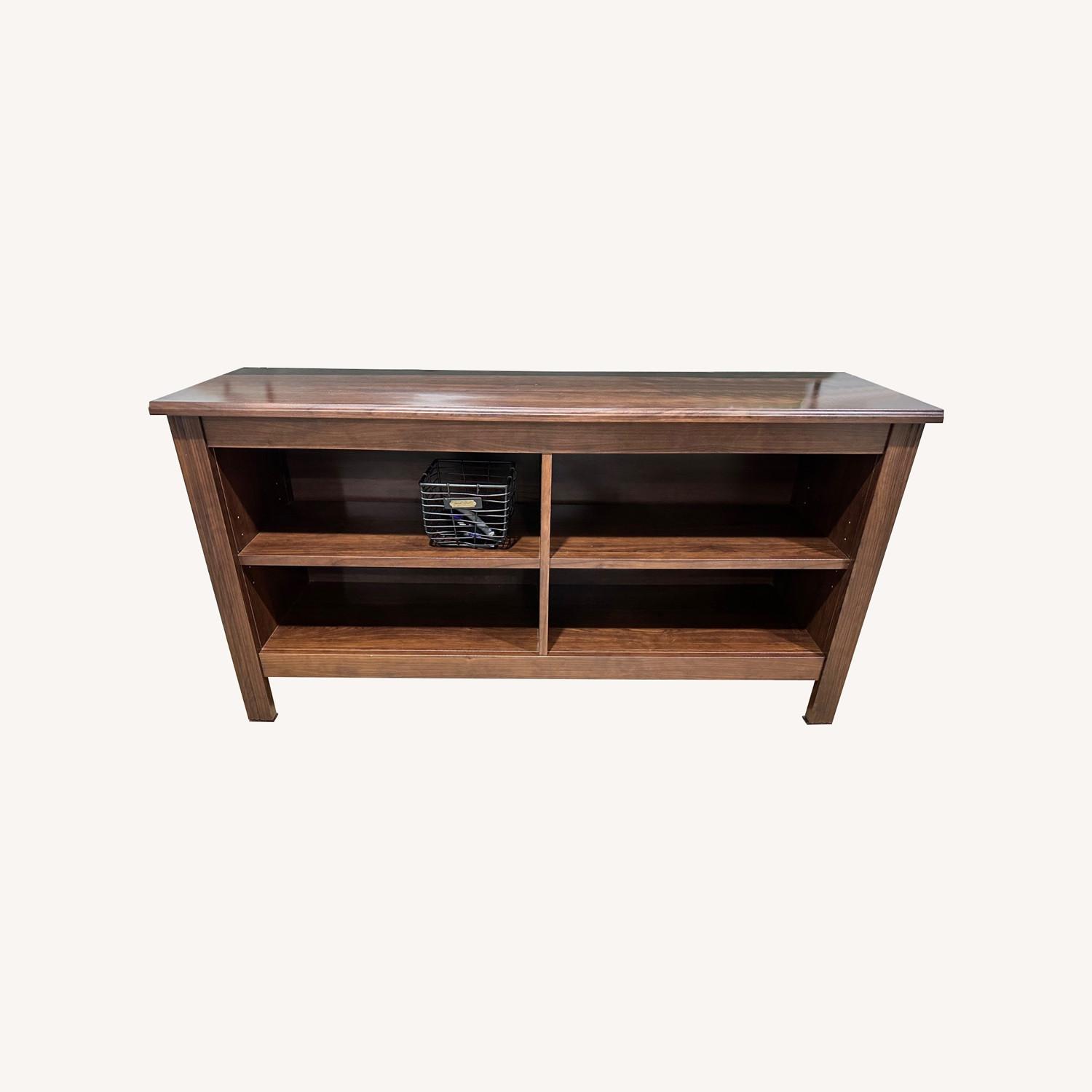 Dark Brown Wood Media Storage - image-0
