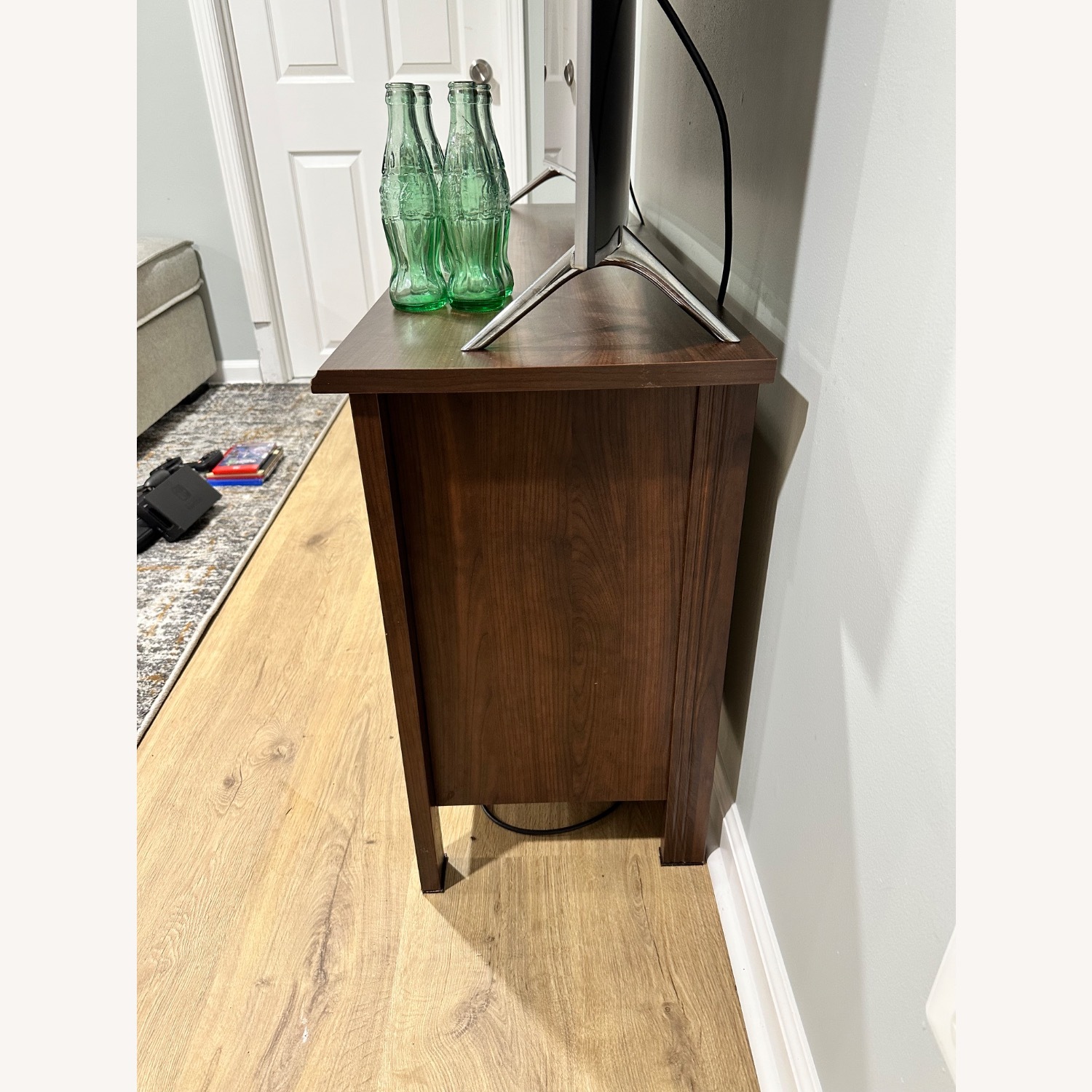 Dark Brown Wood Media Storage - image-2