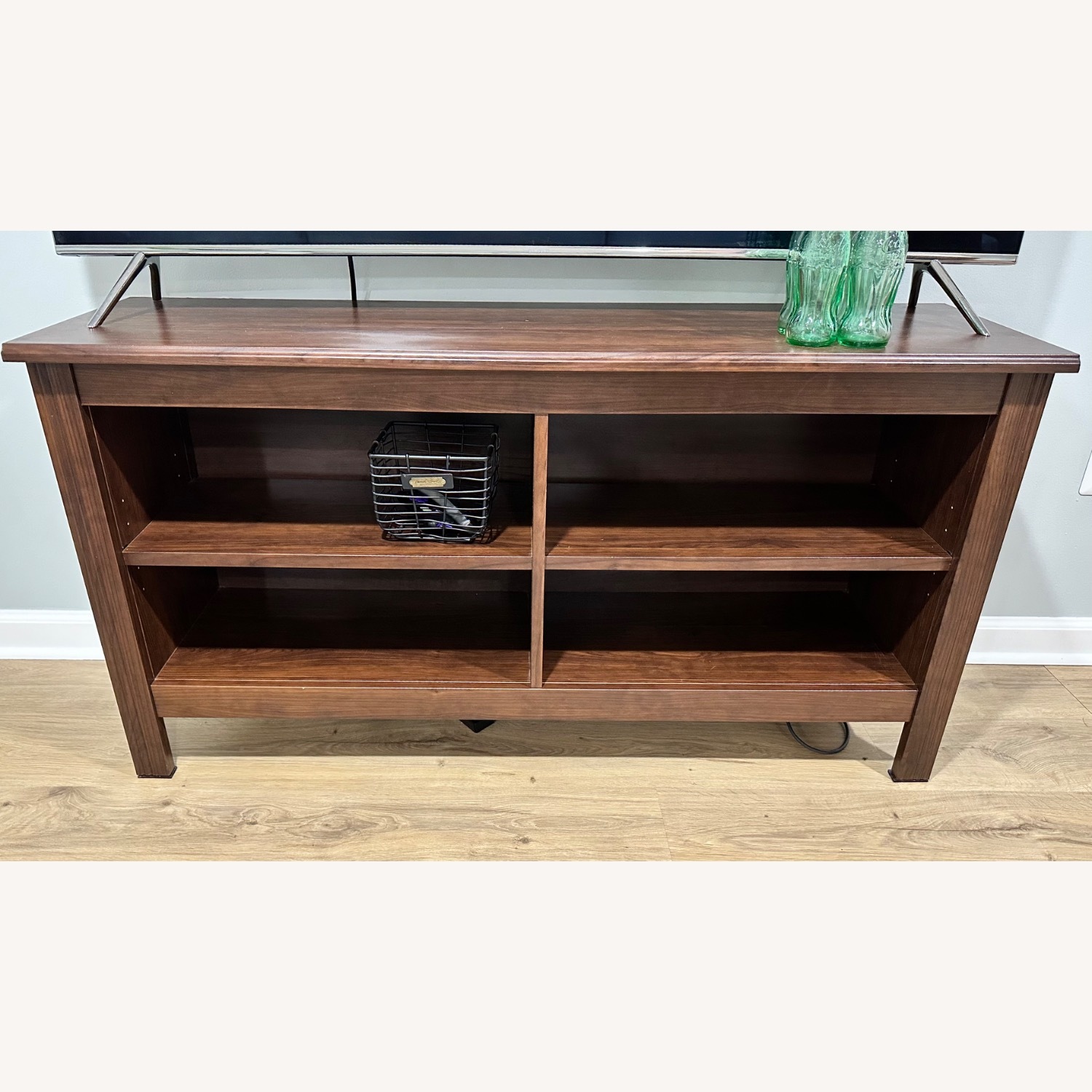 Dark Brown Wood Media Storage - image-4